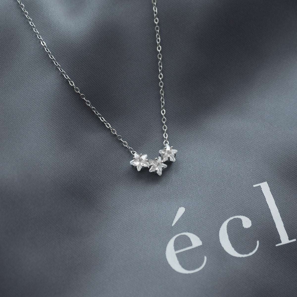 Triple Star Silver Necklace
