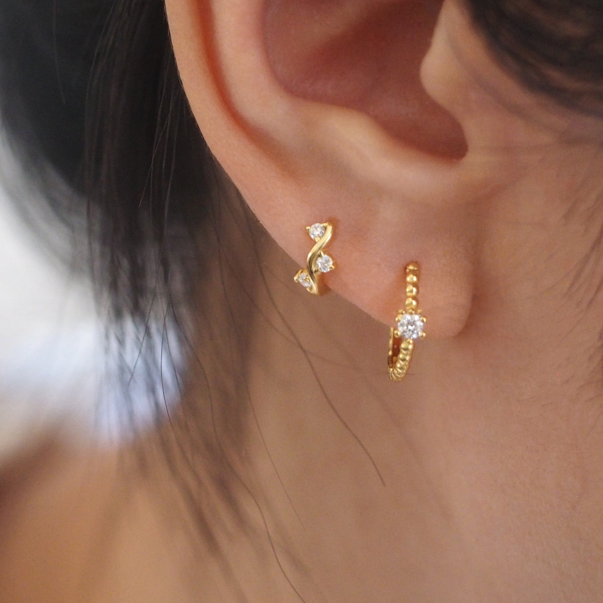 Kara Zirconia Ball Hoop Earrings