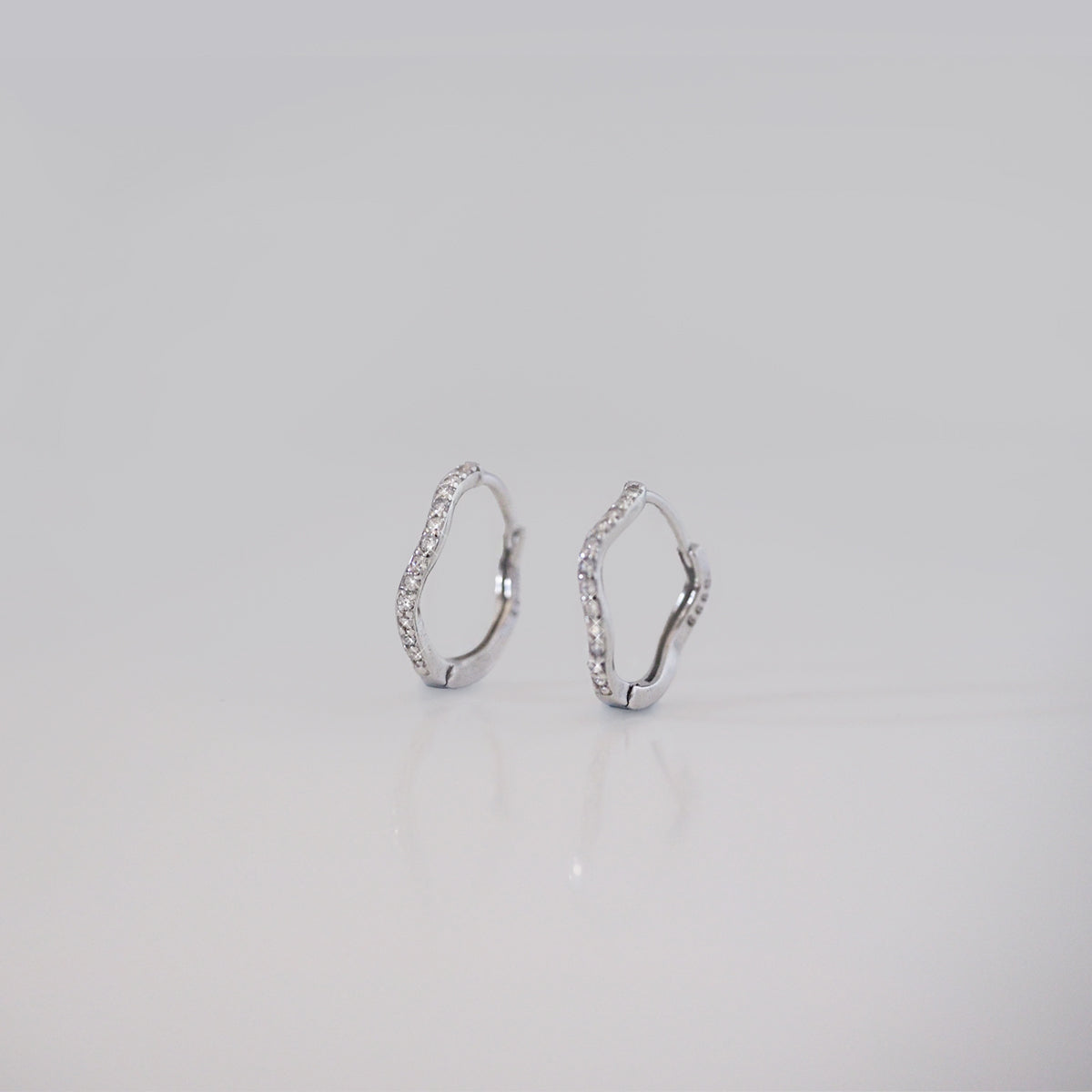 Dahlia Zirconia Hoop Earrings