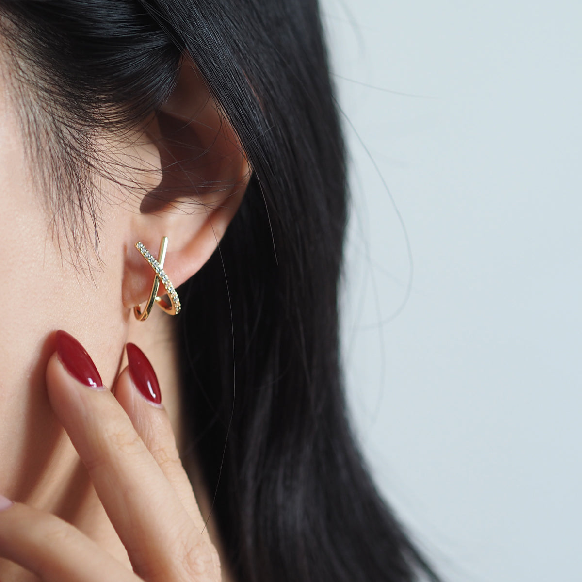 Ellie Cross Zircon Earrings