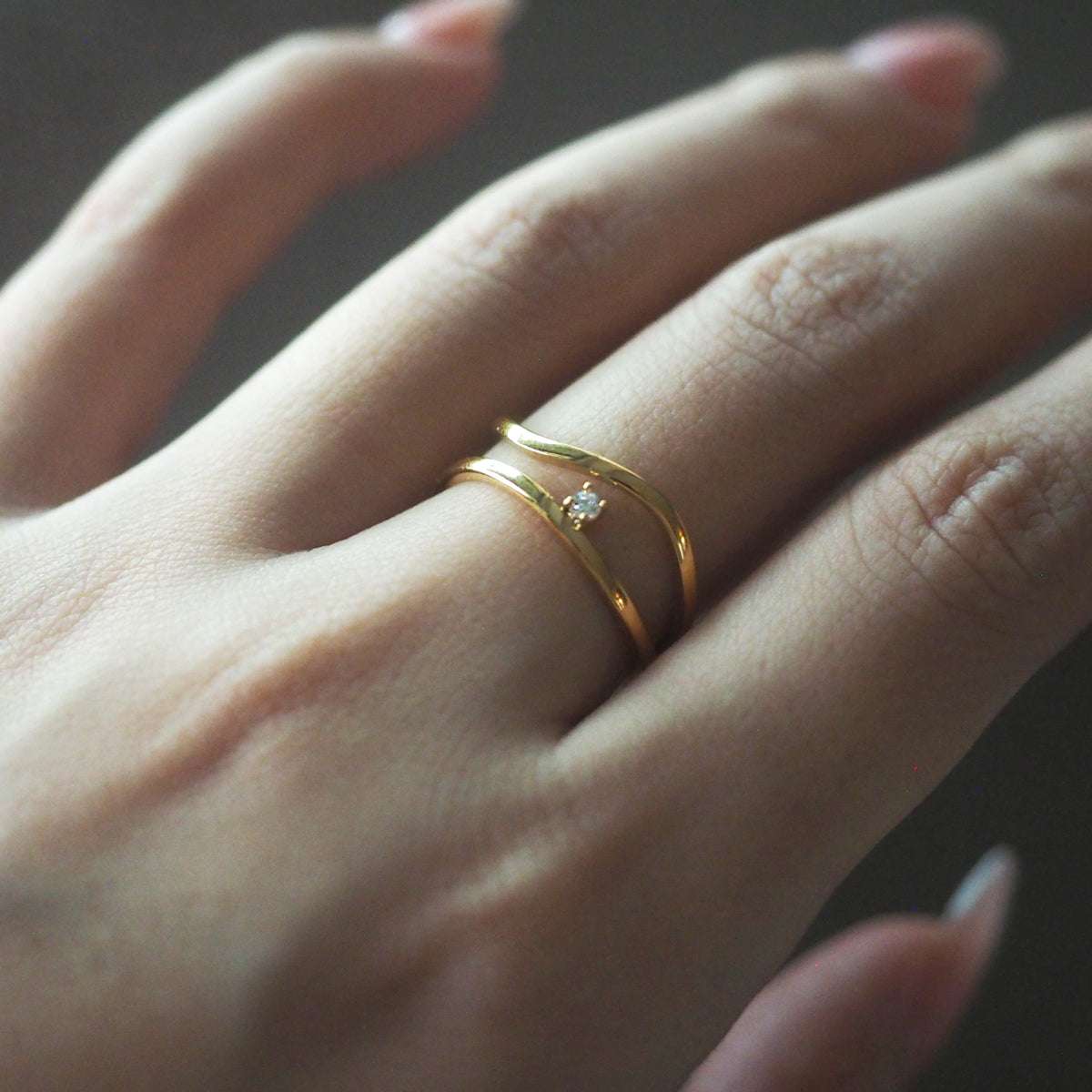 Zilpah Double Curved Ring