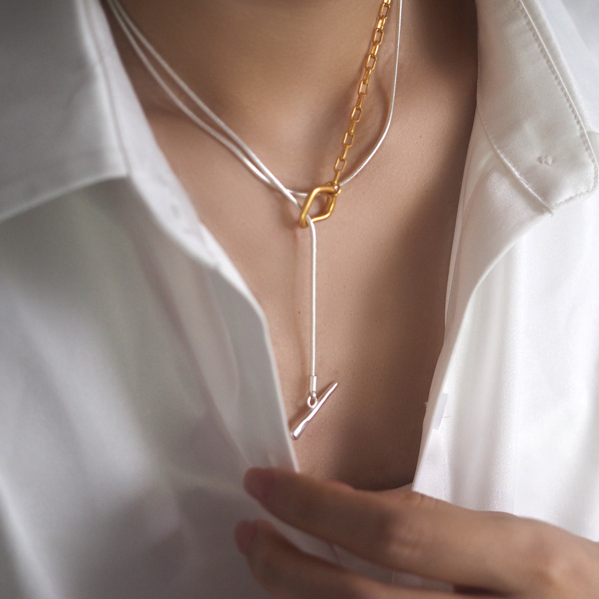 Heidi Double Layer 2-Tone Necklace - éclater jewellery