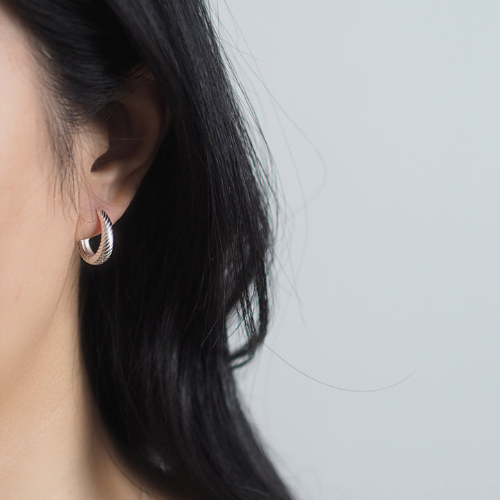 Dome Huggie Hoop Earrings