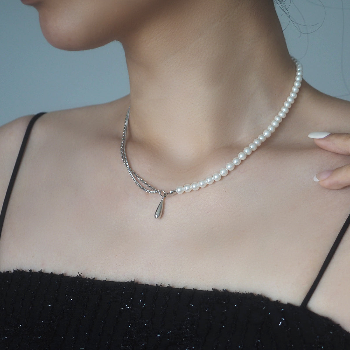 Mixed Pearls Waterdrop Necklace - éclater jewellery