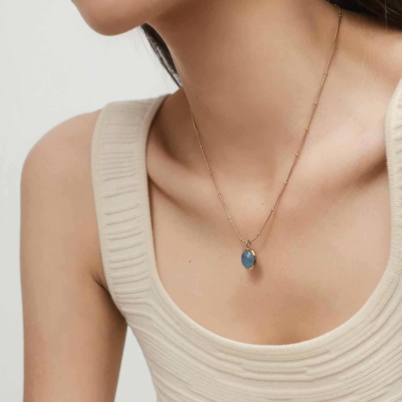 Aquamarine Dotty Necklace