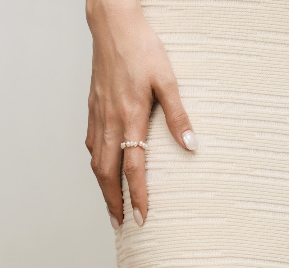 Serenity Pearls Drawstring Ring