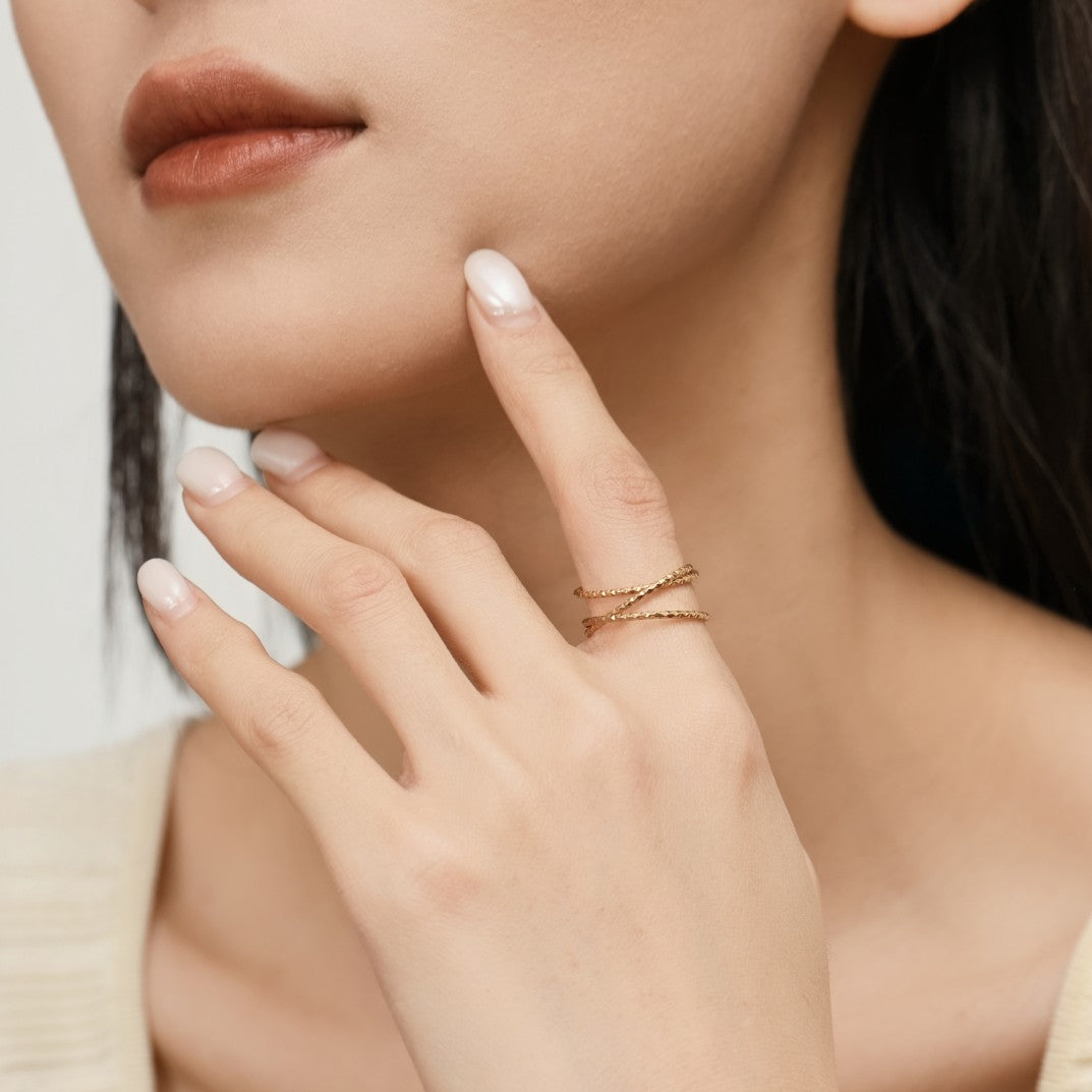 Delaney Layered Embossed Ring