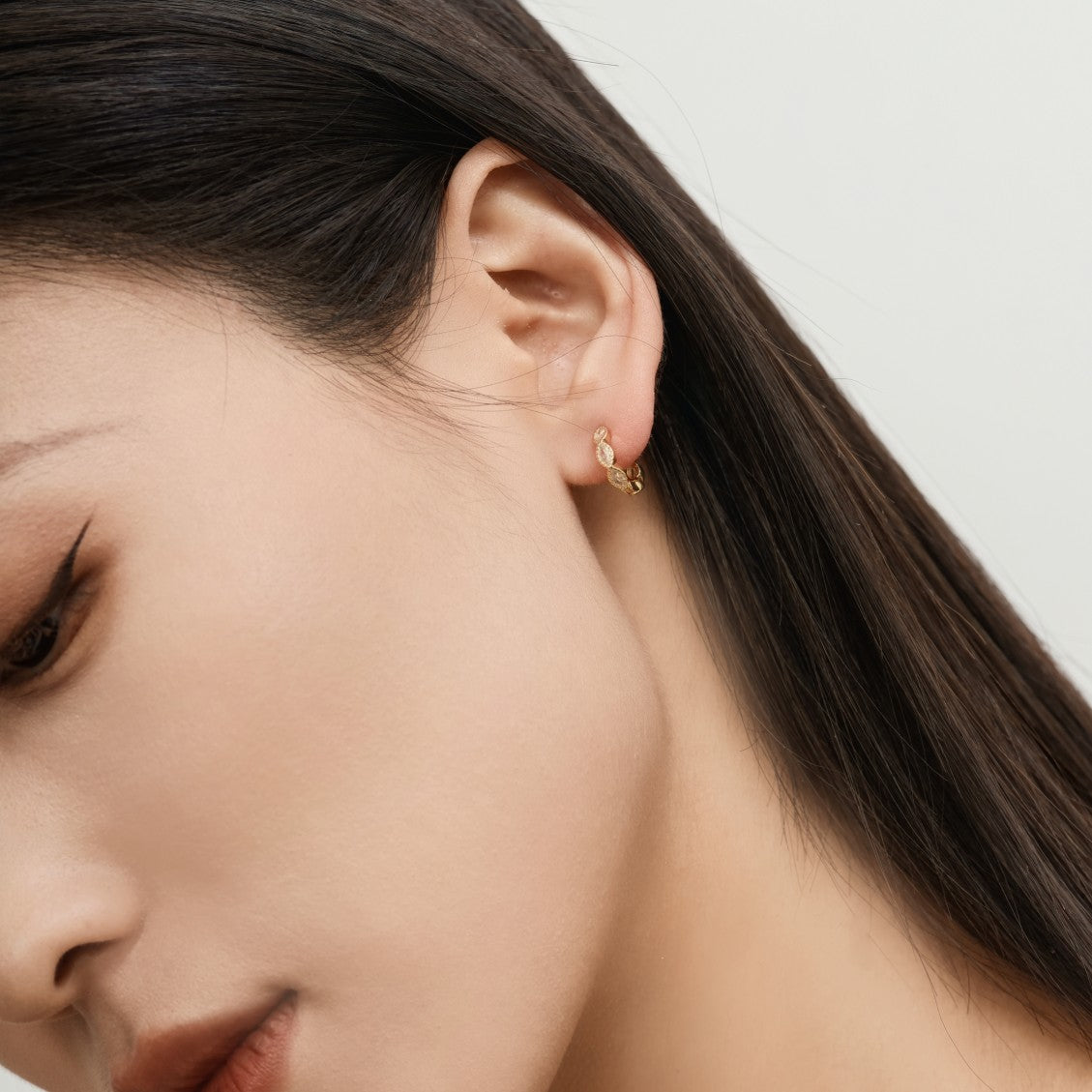 Marquise Cubic Zirconia Hoop Earrings