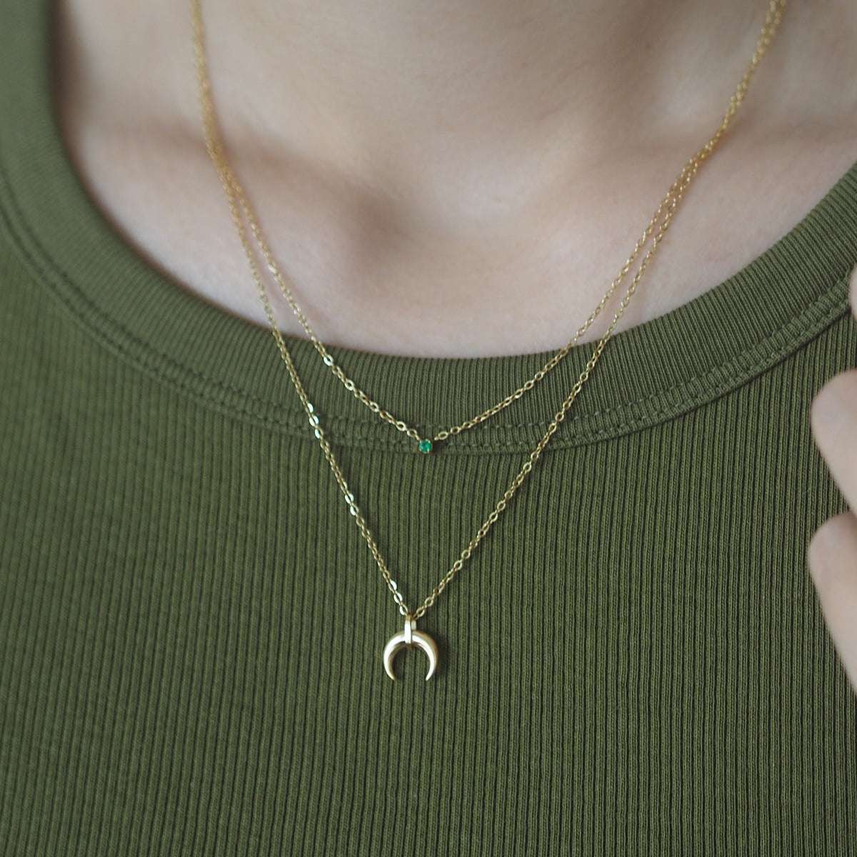 Dyllis Double Layer Horn Necklace