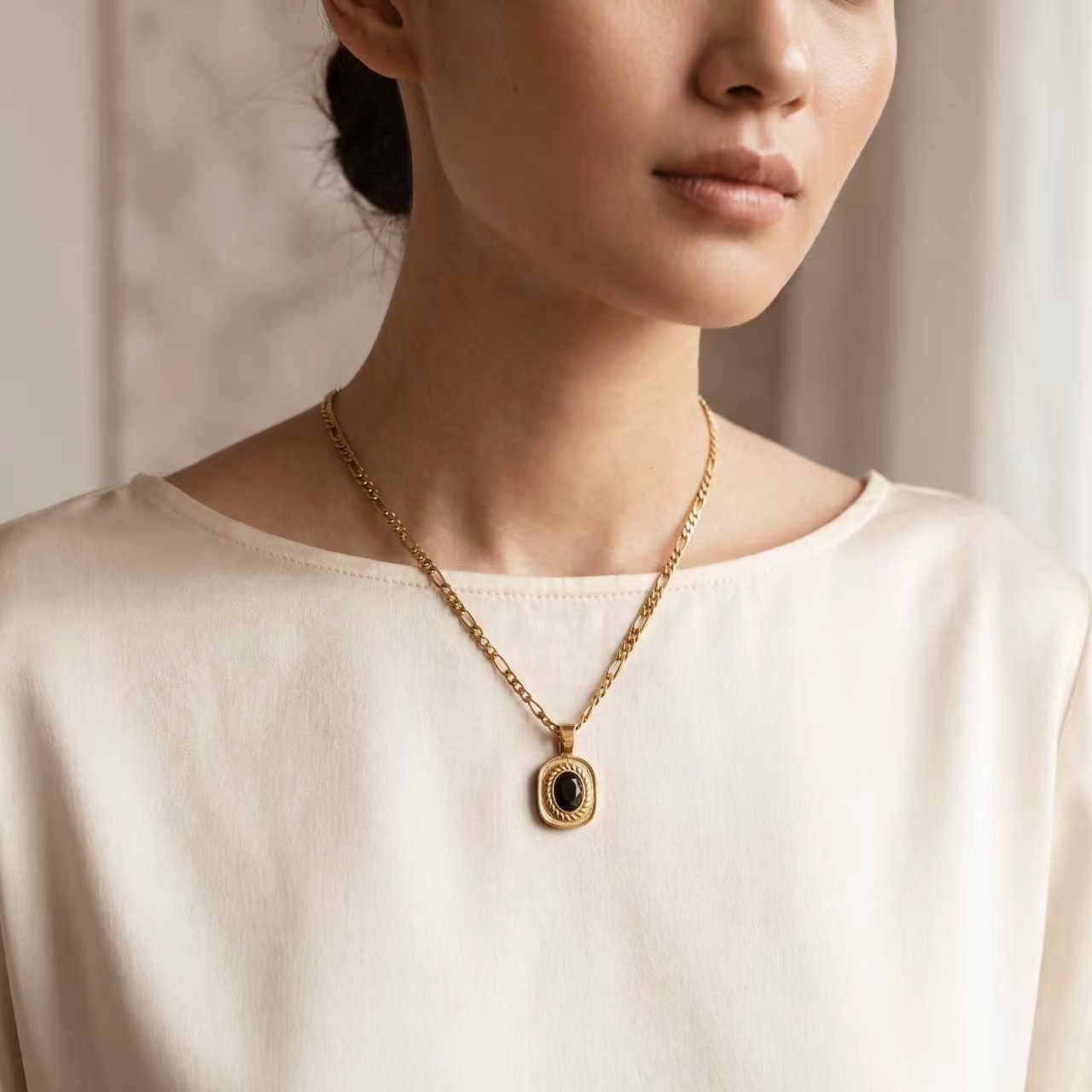 Harlee Black Stone Necklace