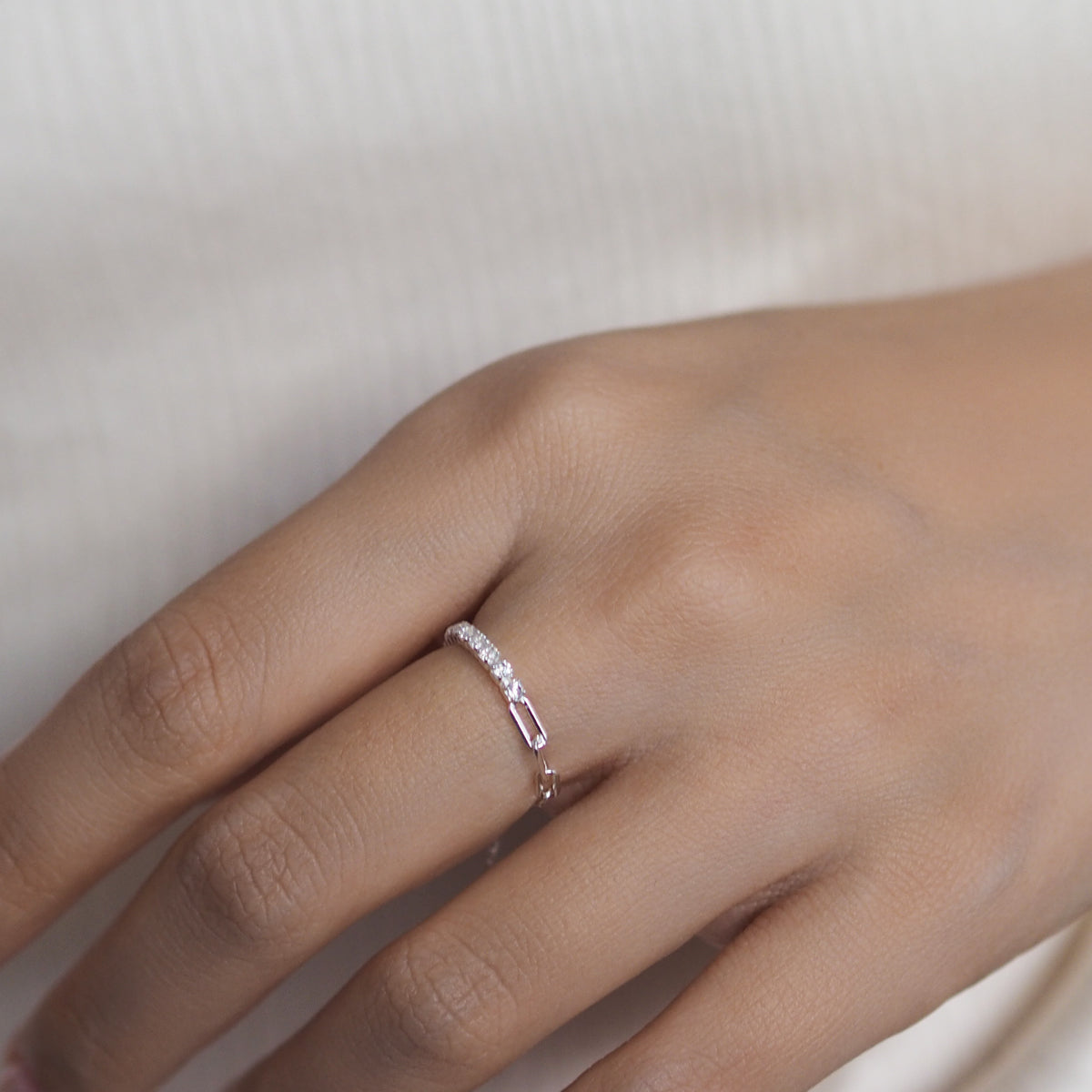 Leia Crystal Drawstring Ring