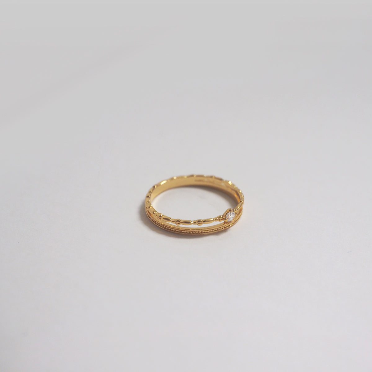 Nori Double Layer Zircon Ring