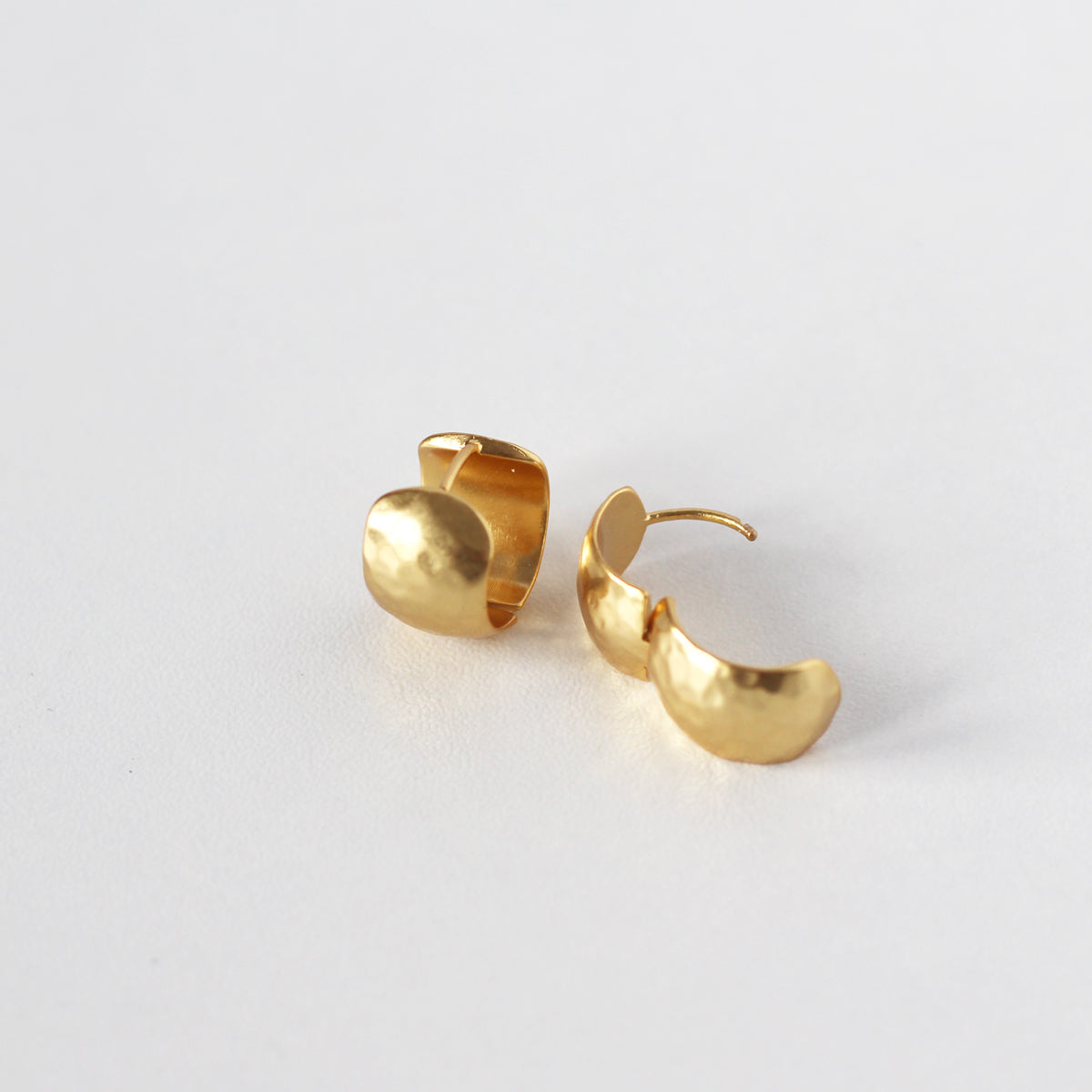 Teza Hammered Hoop Earrings