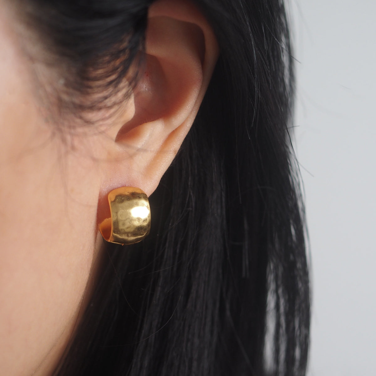 Teza Hammered Hoop Earrings