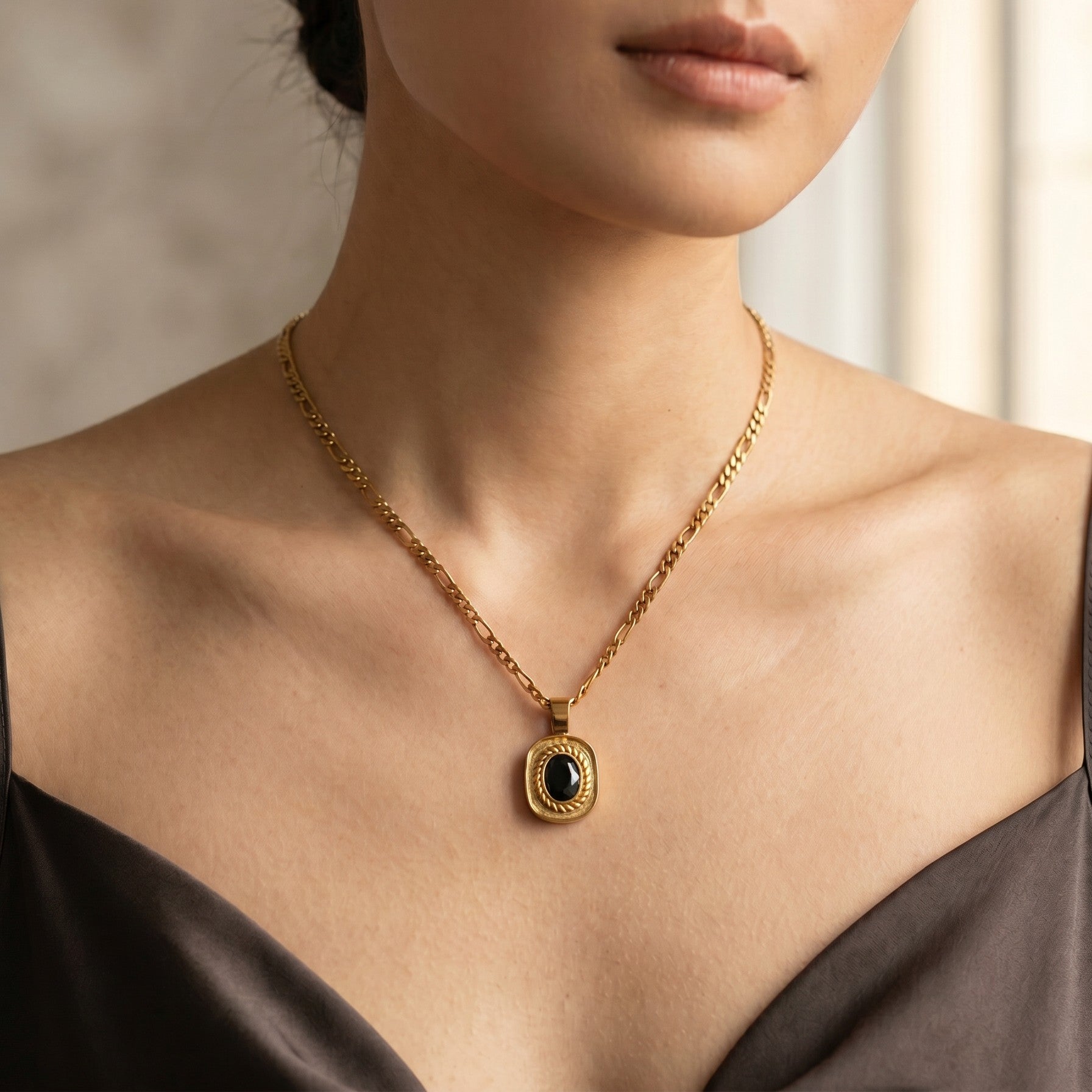 Harlee Black Stone Necklace