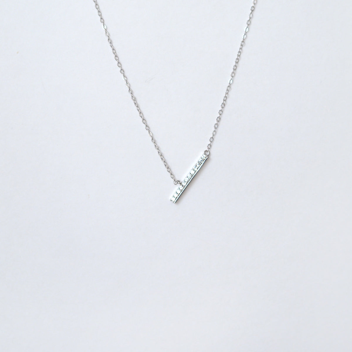 Nova Cubic Zirconia Bar Necklace - éclater jewellery