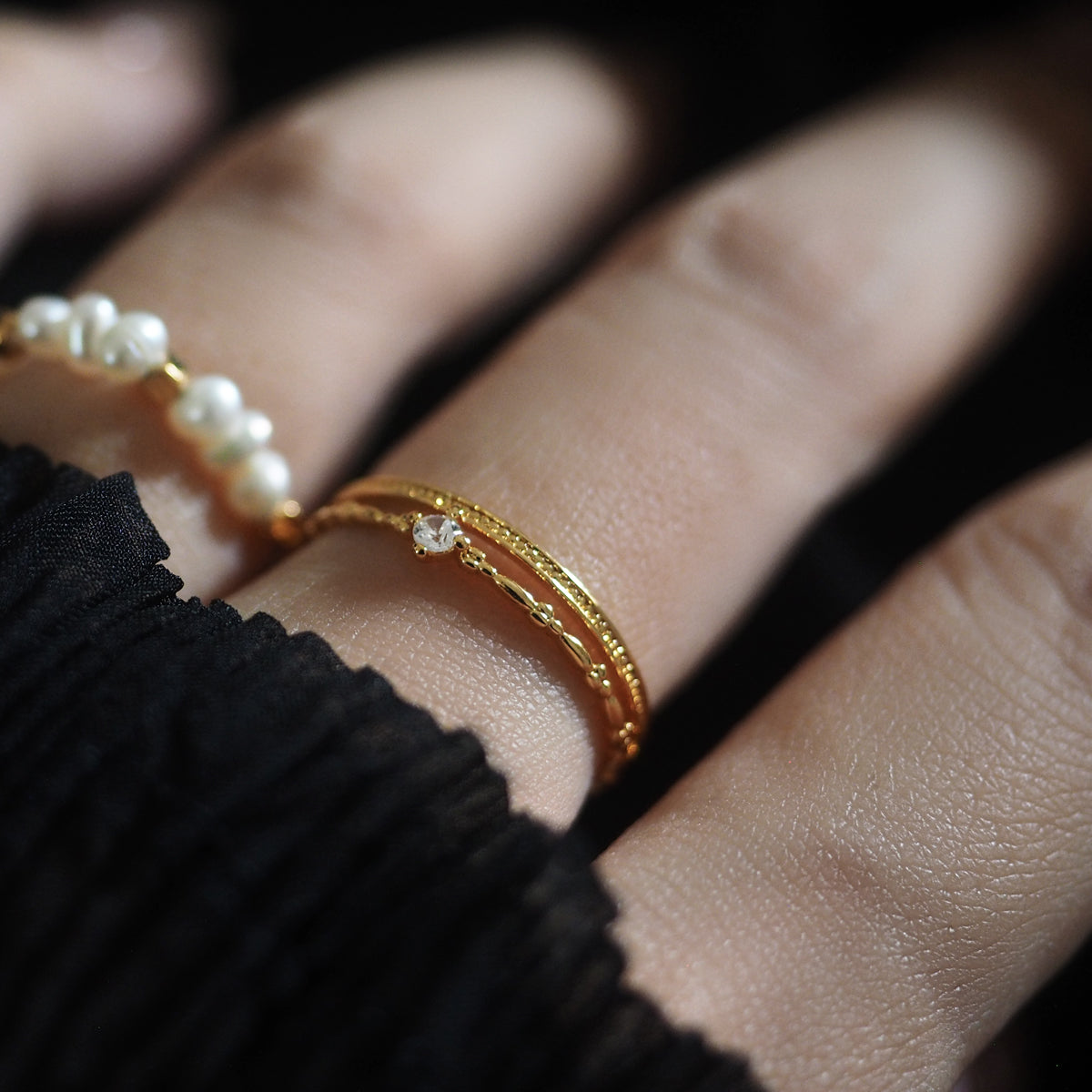 Nori Double Layer Zircon Ring