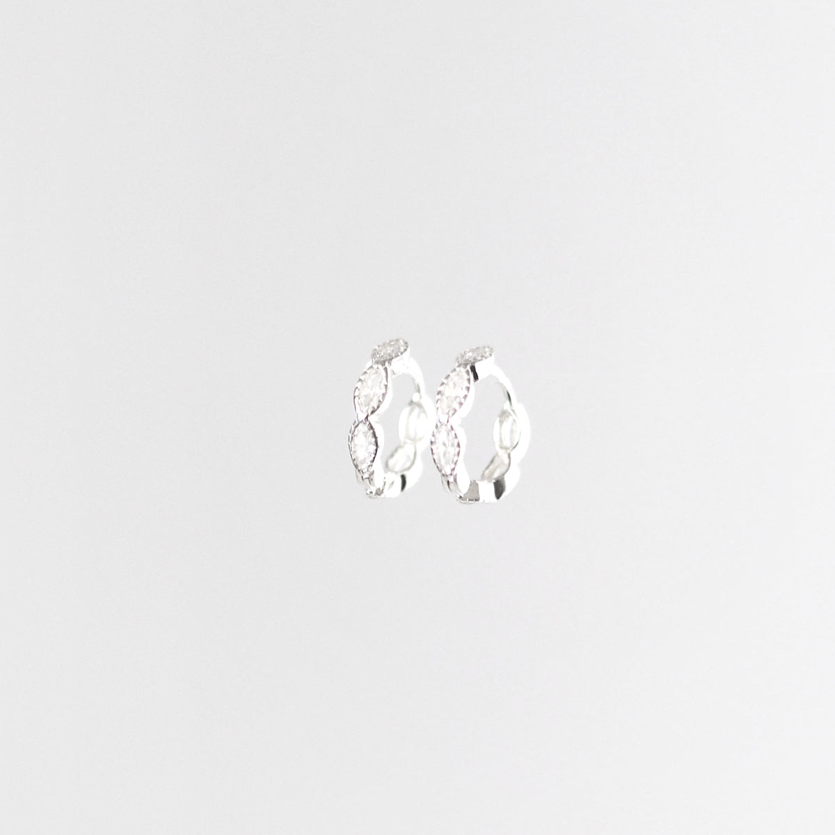 Marquise Cubic Zirconia Hoop Earrings - éclater jewellery