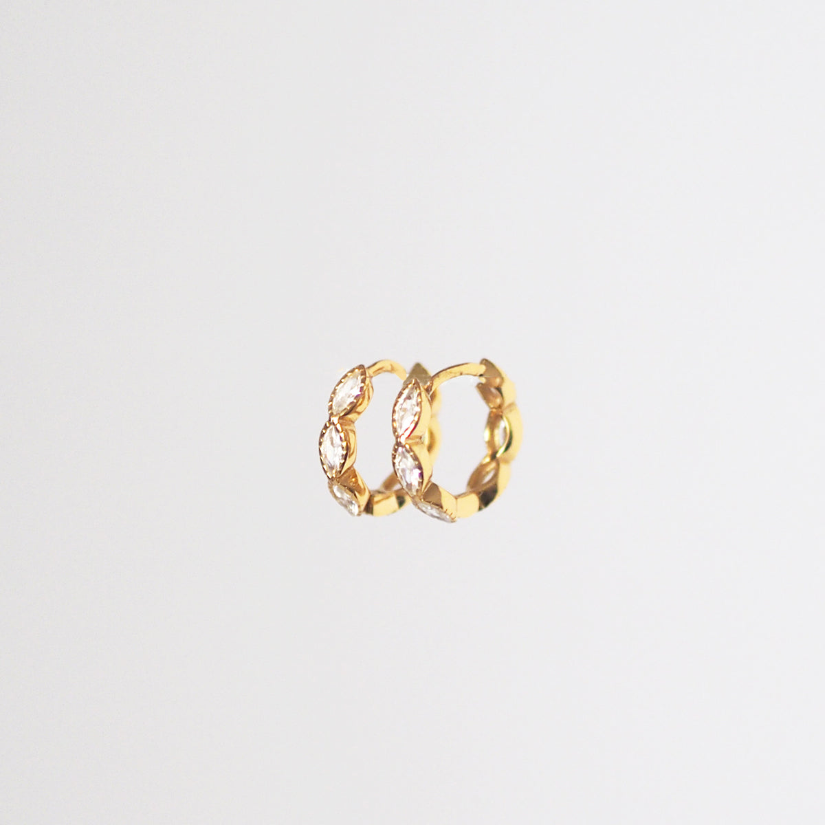 Marquise Cubic Zirconia Hoop Earrings - éclater jewellery