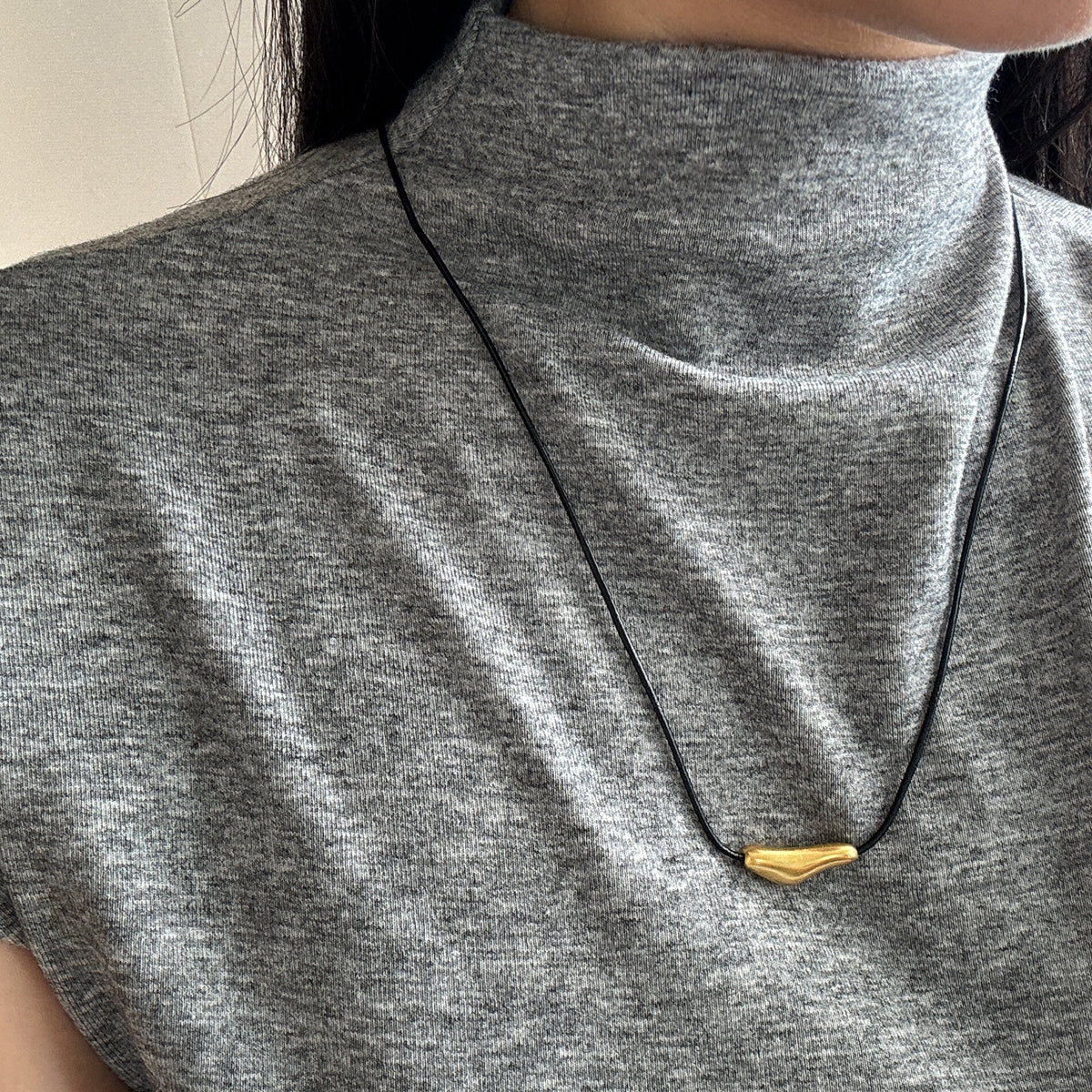 Tru Abstract Leather Cord Necklace