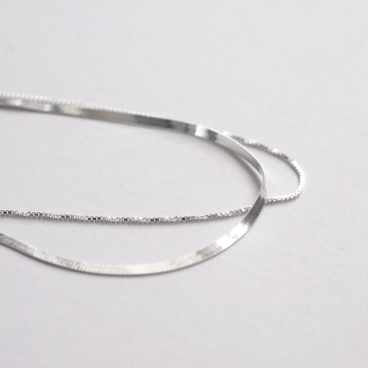 Joelle Herringbone Multirow Necklace