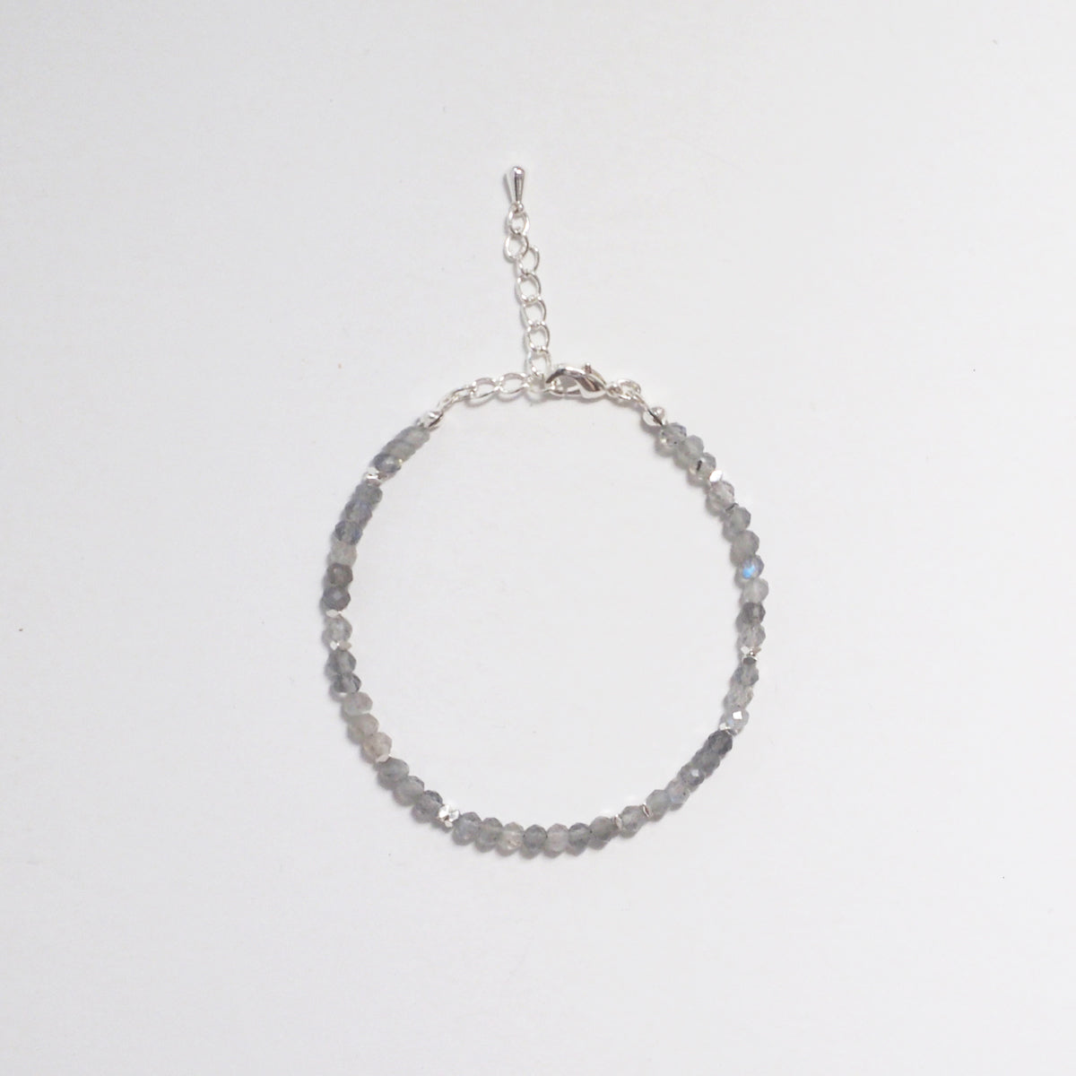 Labradorite Silver Beads Bracelet