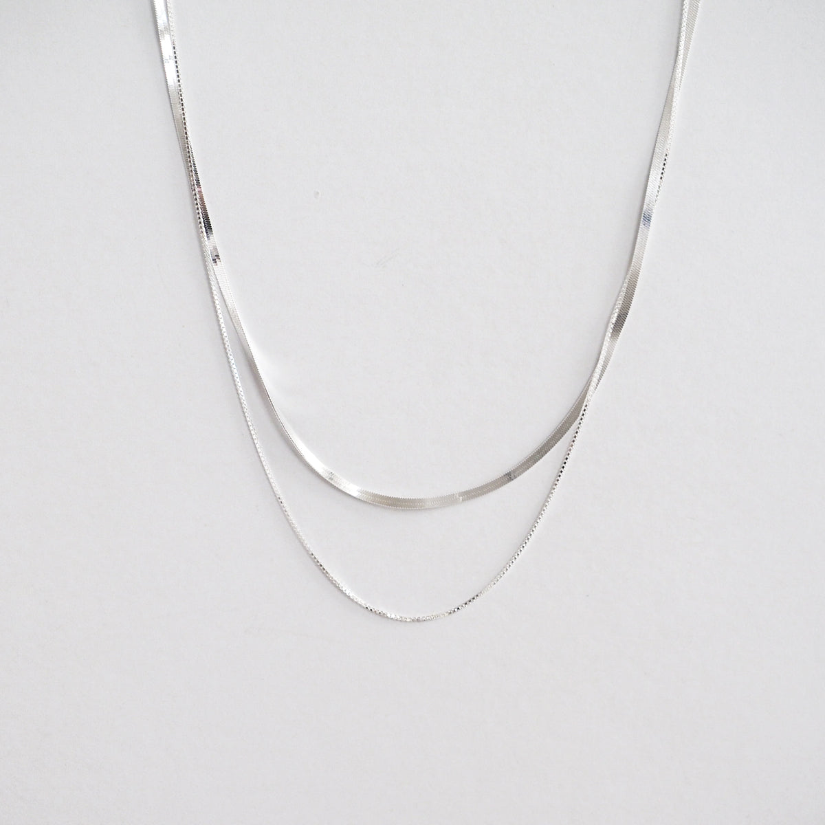 Joelle Herringbone Multirow Necklace
