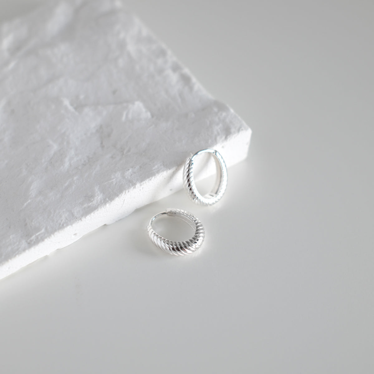 Dome Huggie Hoop Earrings
