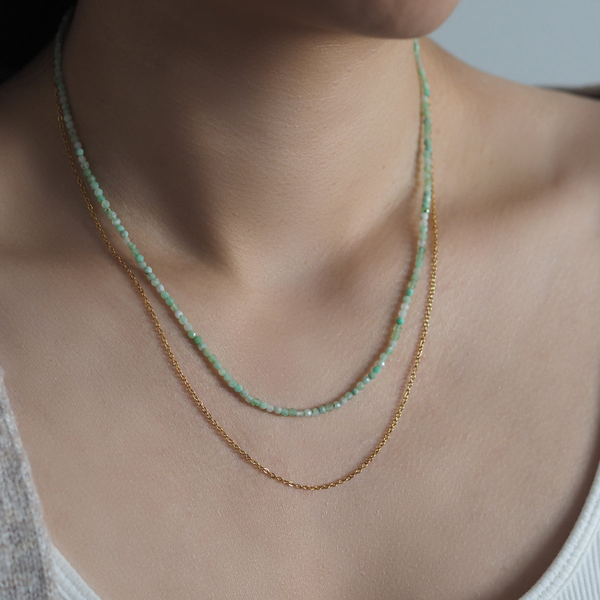 Avani Chrysoprase Beaded Necklace - éclater jewellery