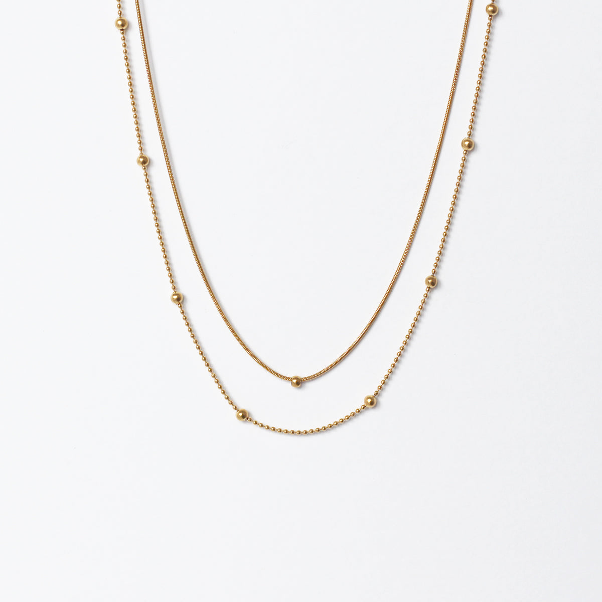 Dacre Herringbone Double Layer Necklace