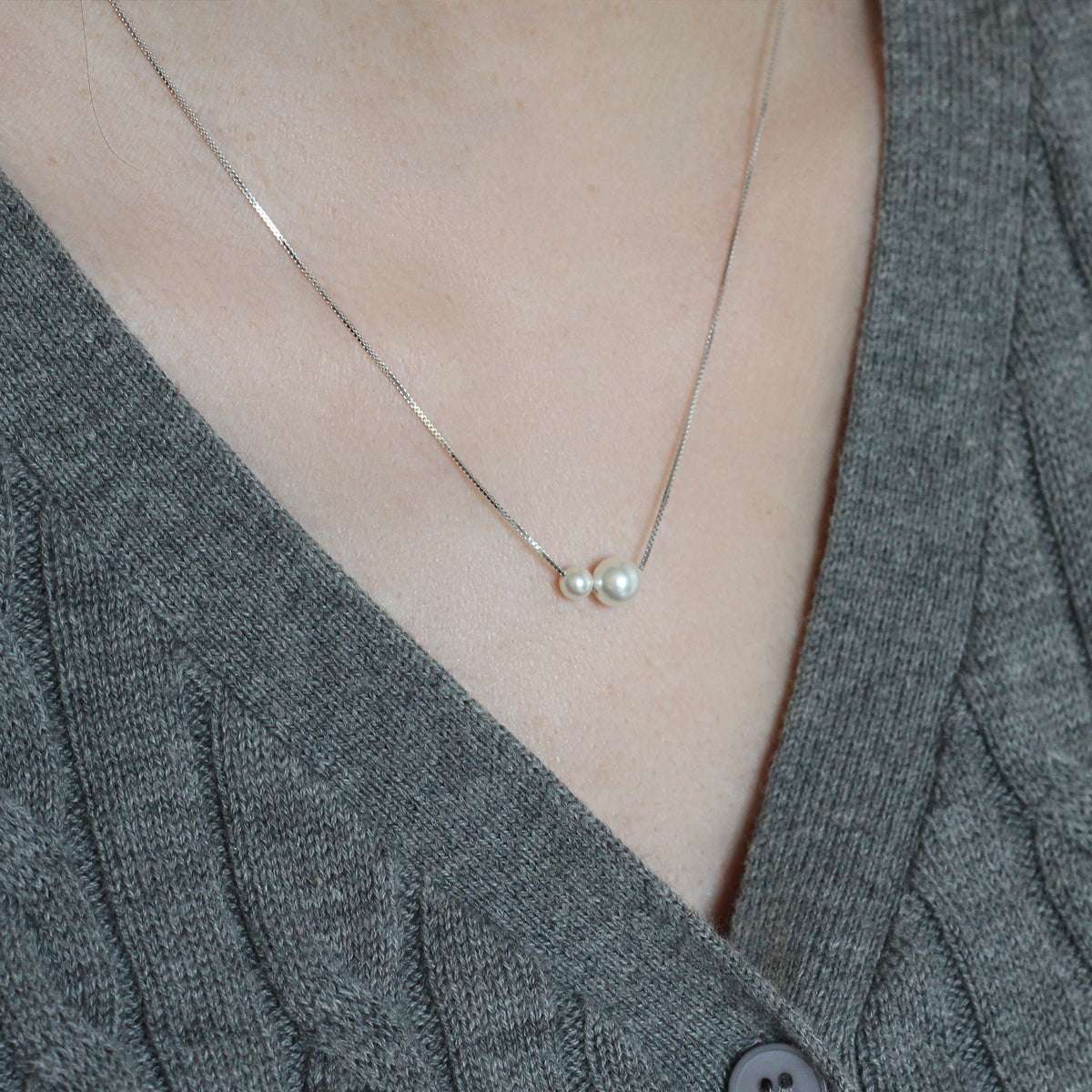 Double Pearls Necklace