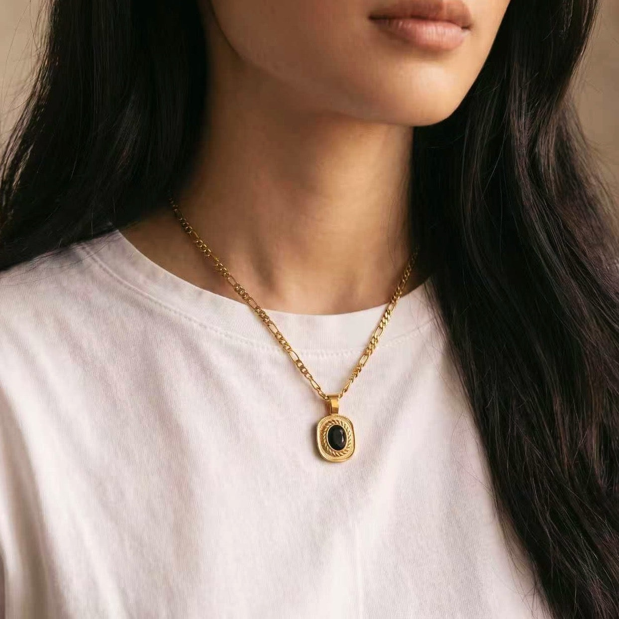 Harlee Black Stone Necklace