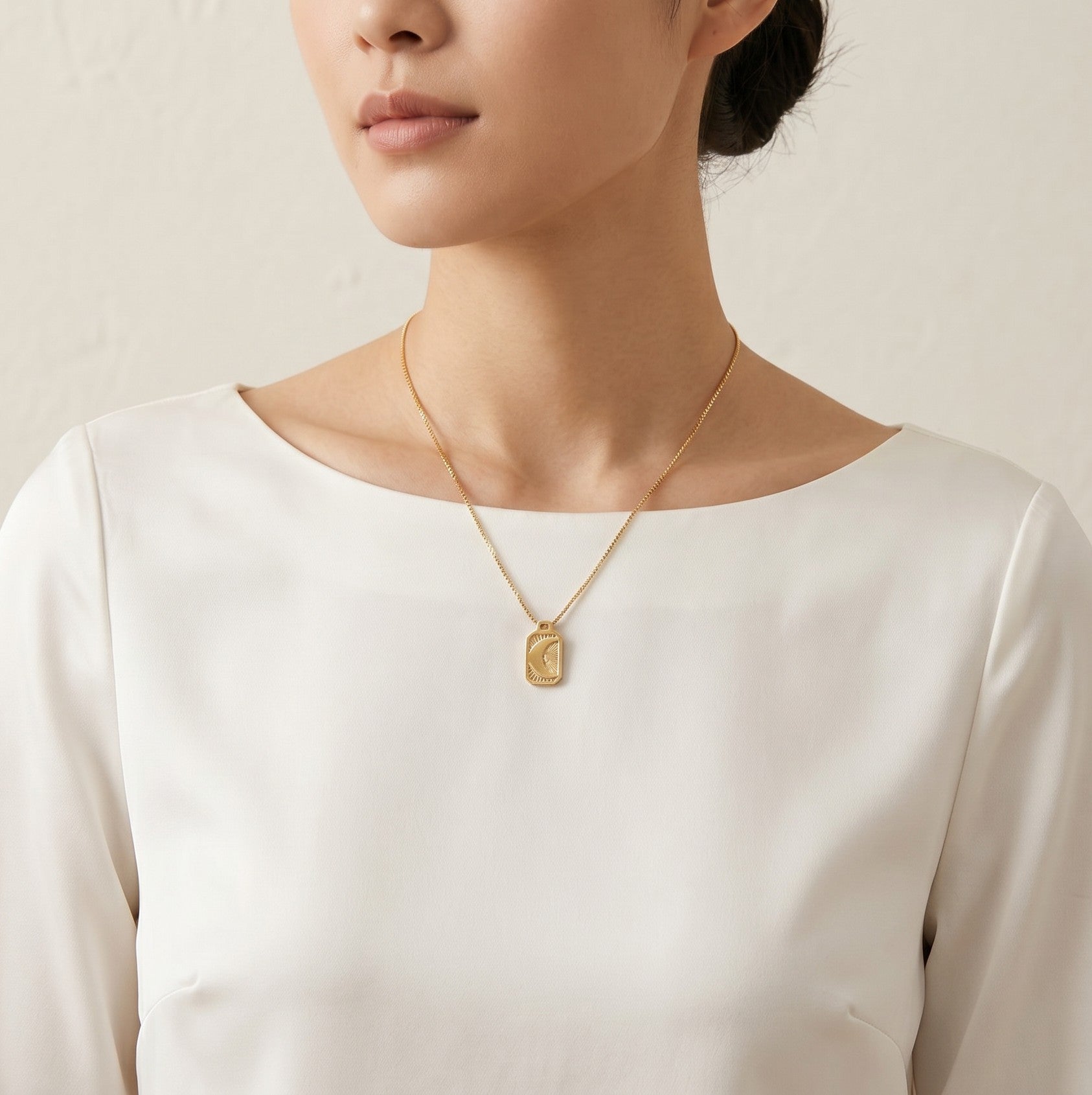 Crescent Tag Necklace