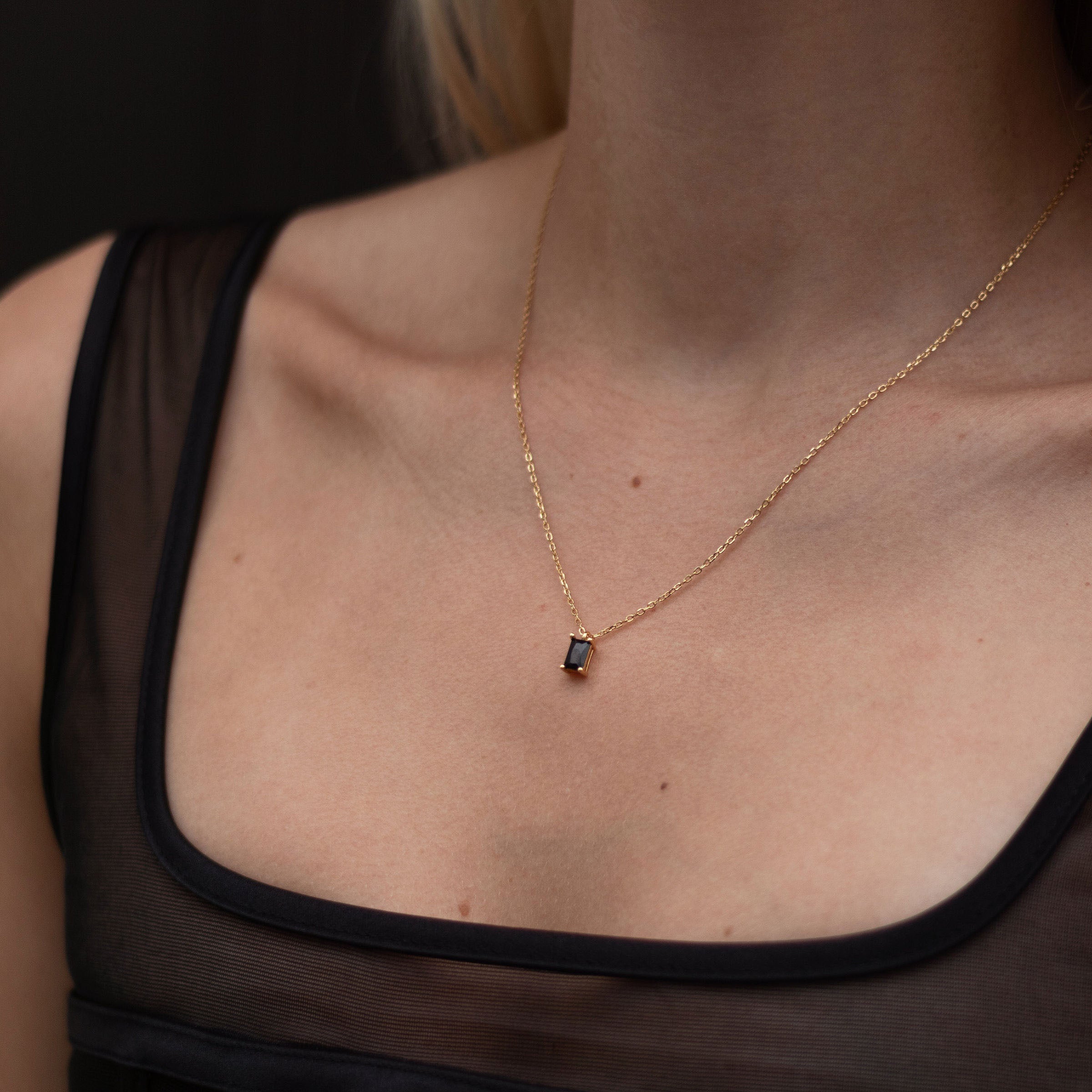 Black Zircon Necklace - éclater jewellery