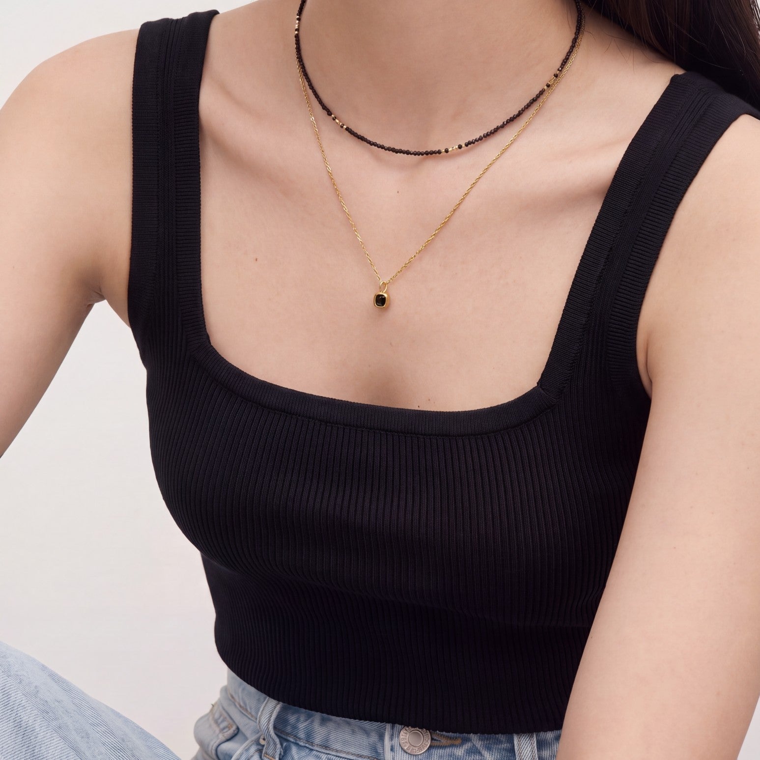 Black Spinel Necklace Set