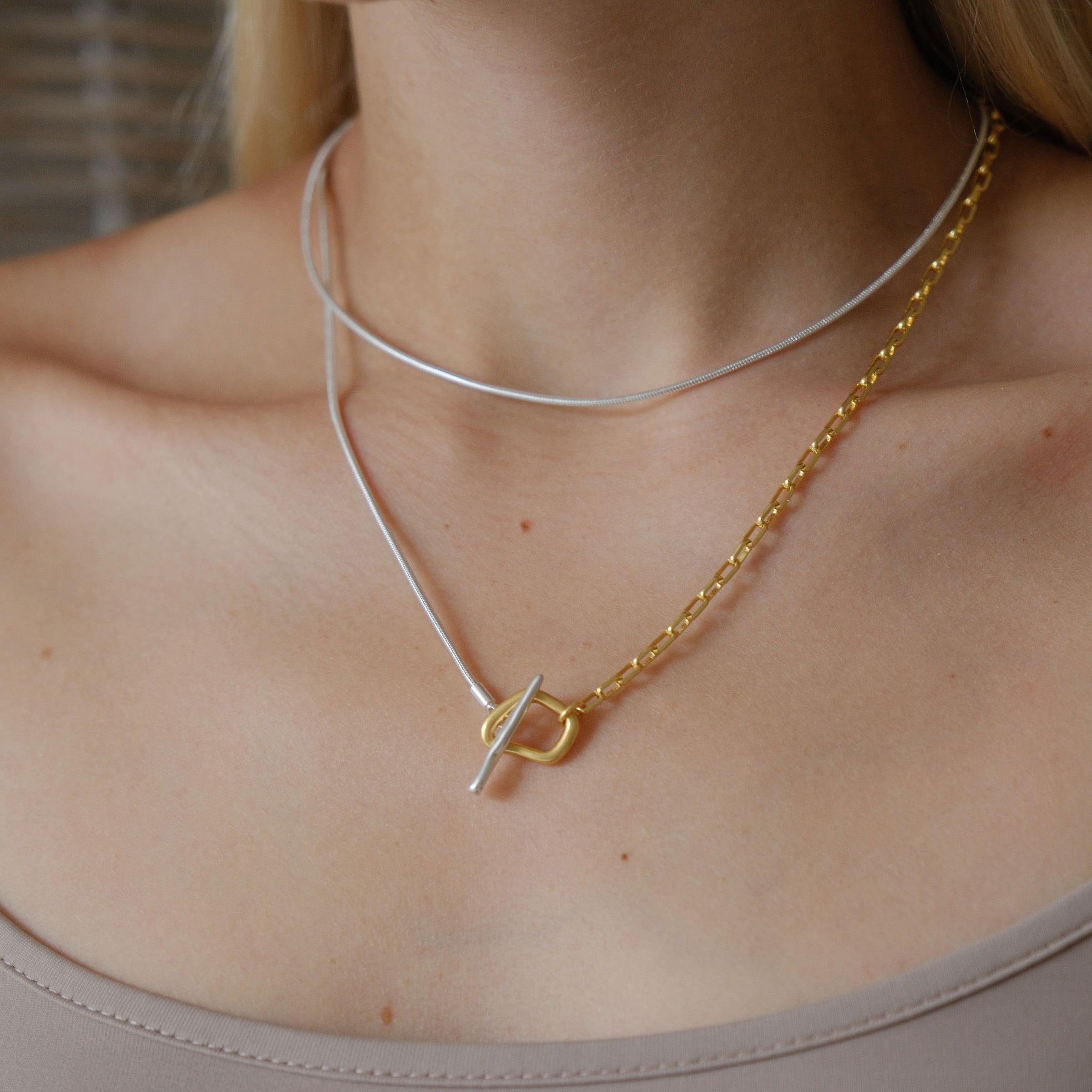 Heidi Double Layer 2-Tone Necklace