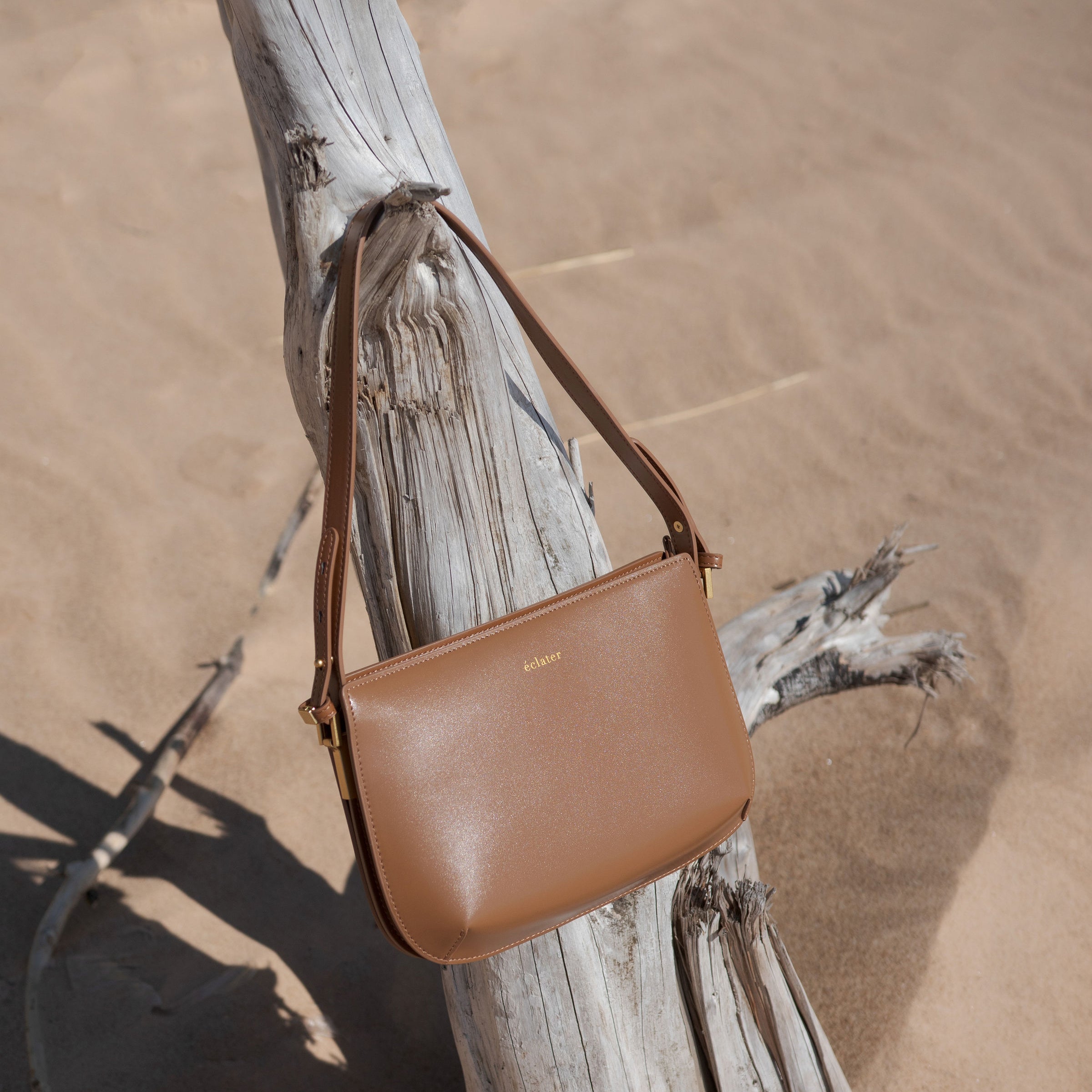 Lea Leather Shoulder Bag - Brown - éclater jewellery