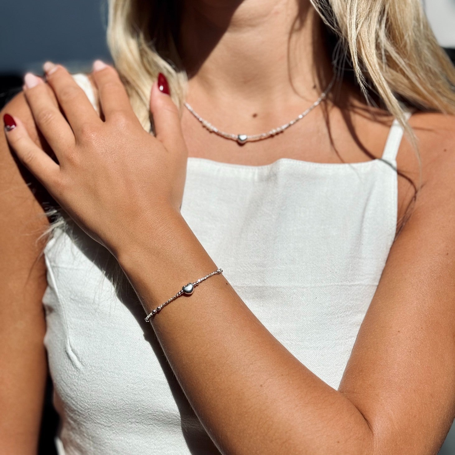 Reagan Heart with Pearls Bracelet