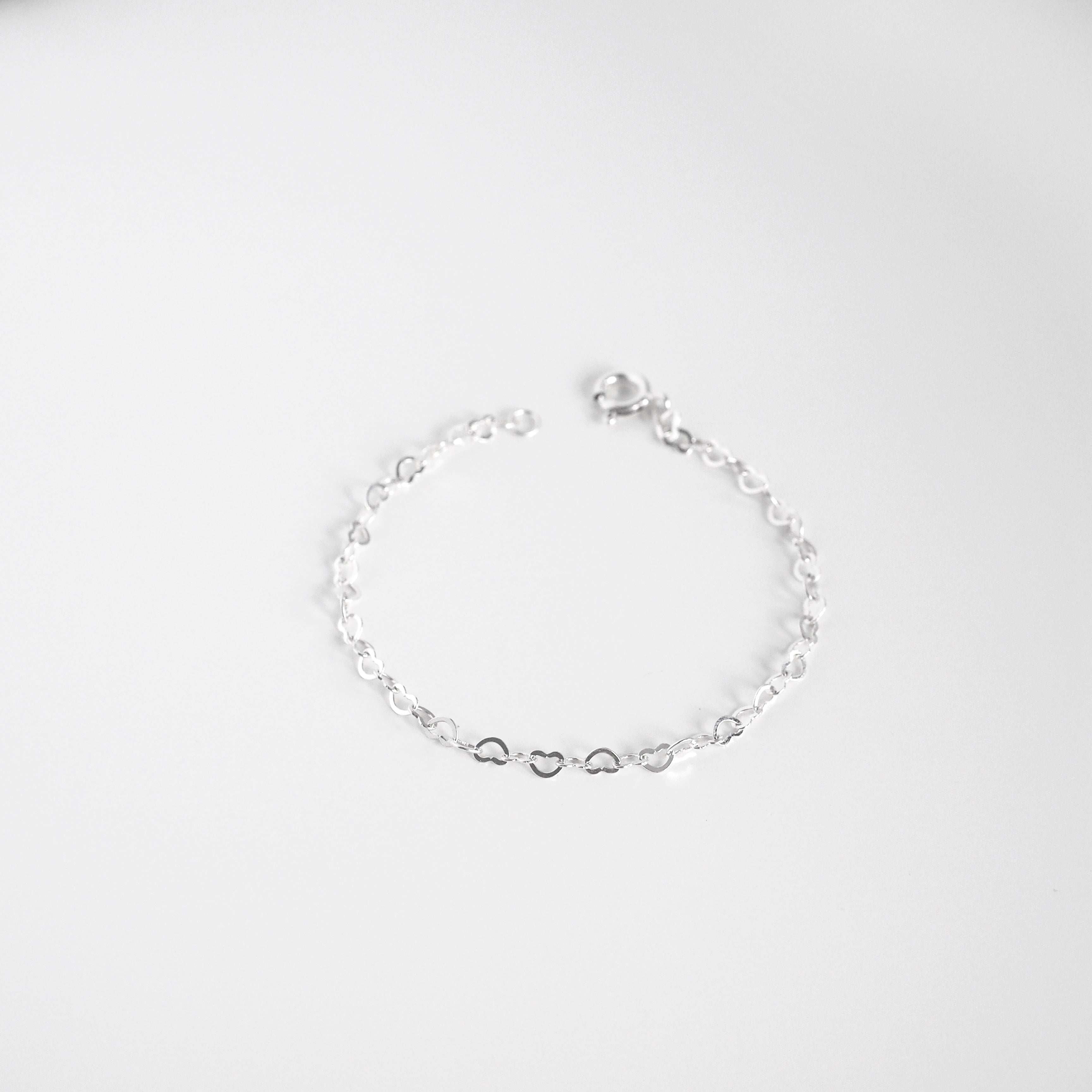 Heart Hoop Silver Chain Bracelet