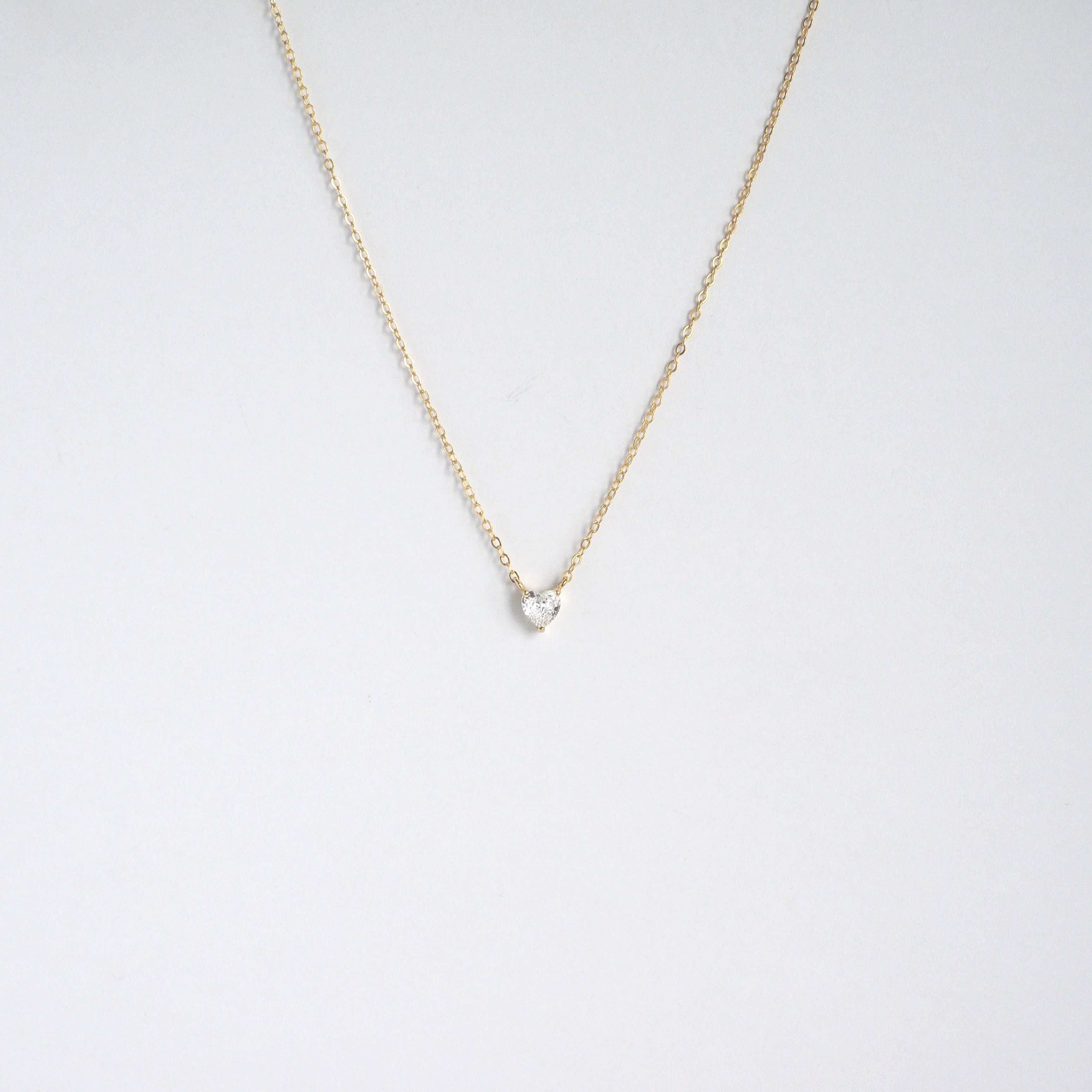 Mary Cubic Zirconia Heart Necklace