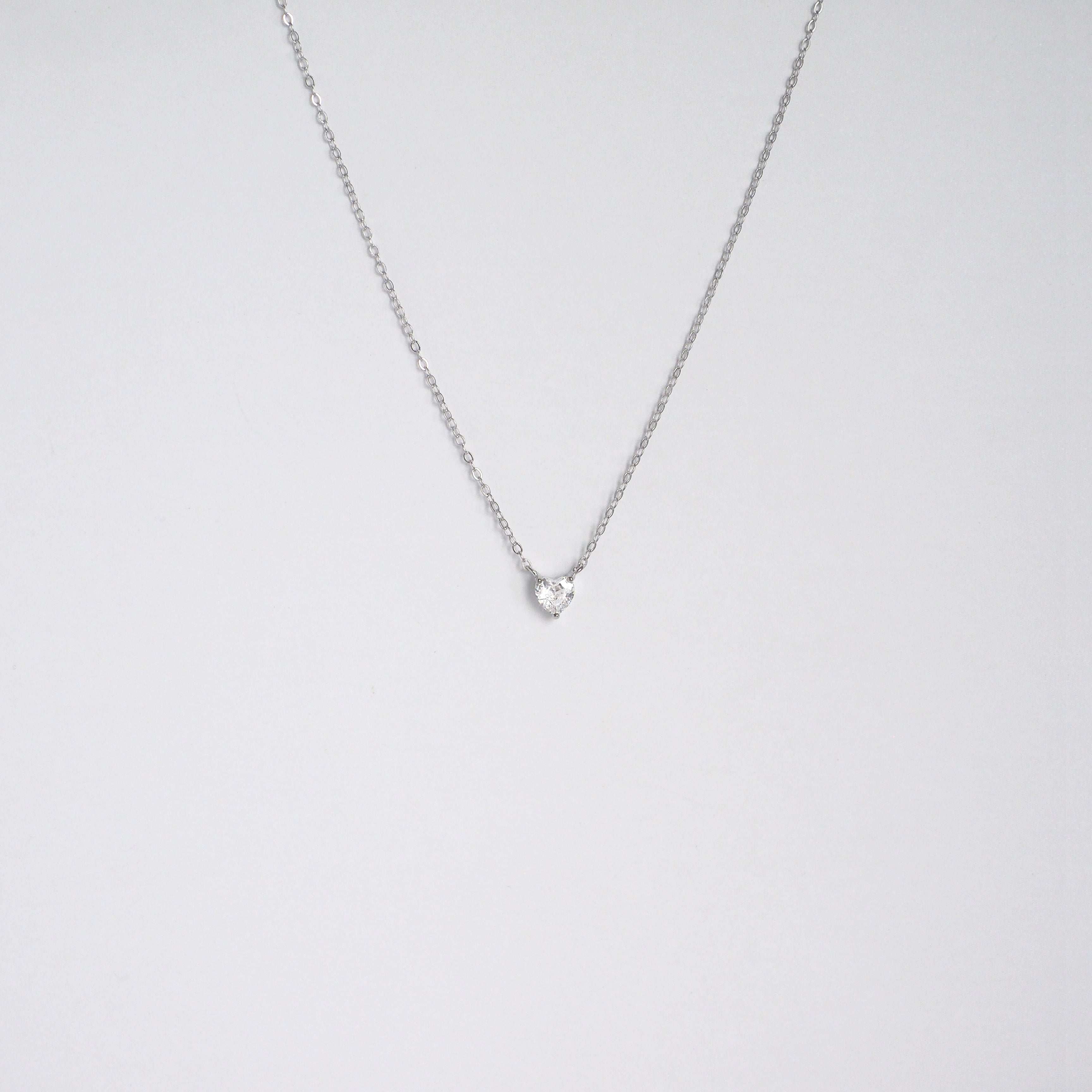 Mary Cubic Zirconia Heart Necklace
