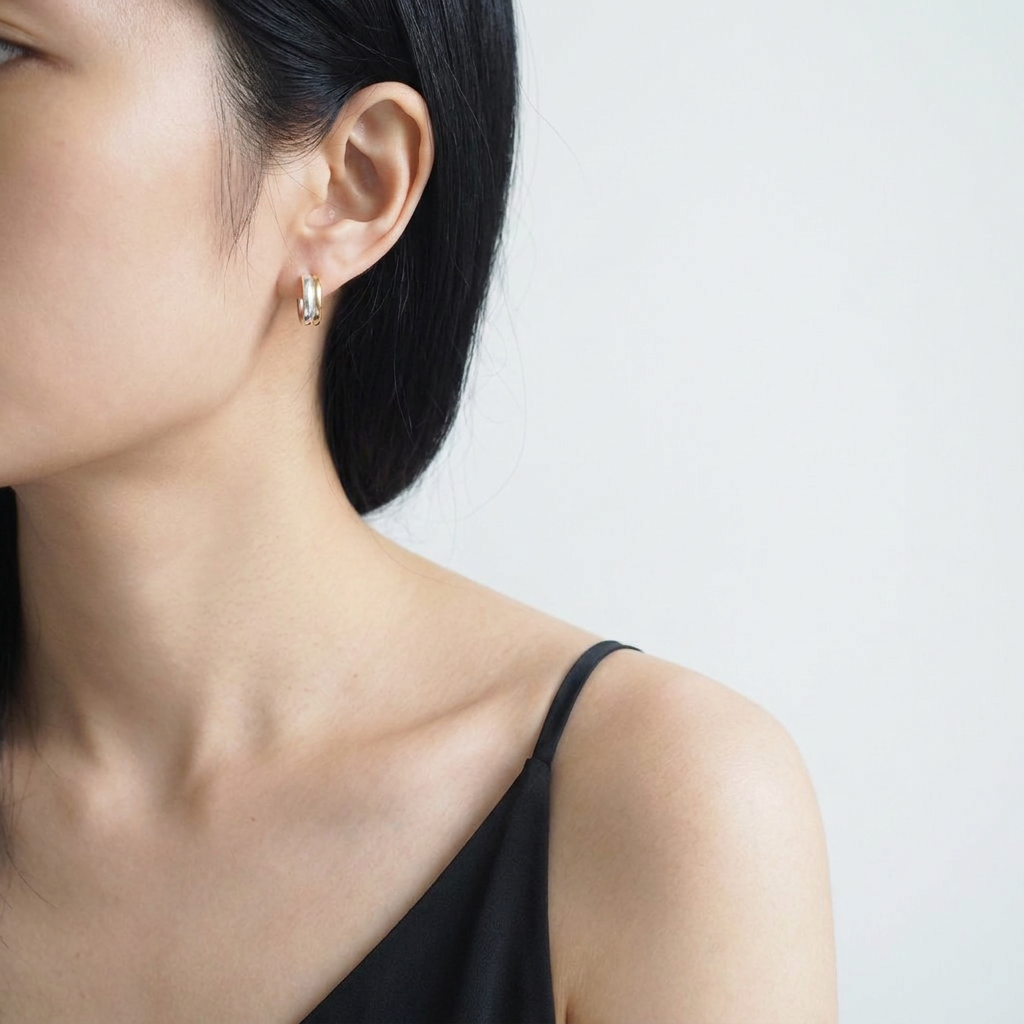 Anne 2-Tone Hoop Earrings