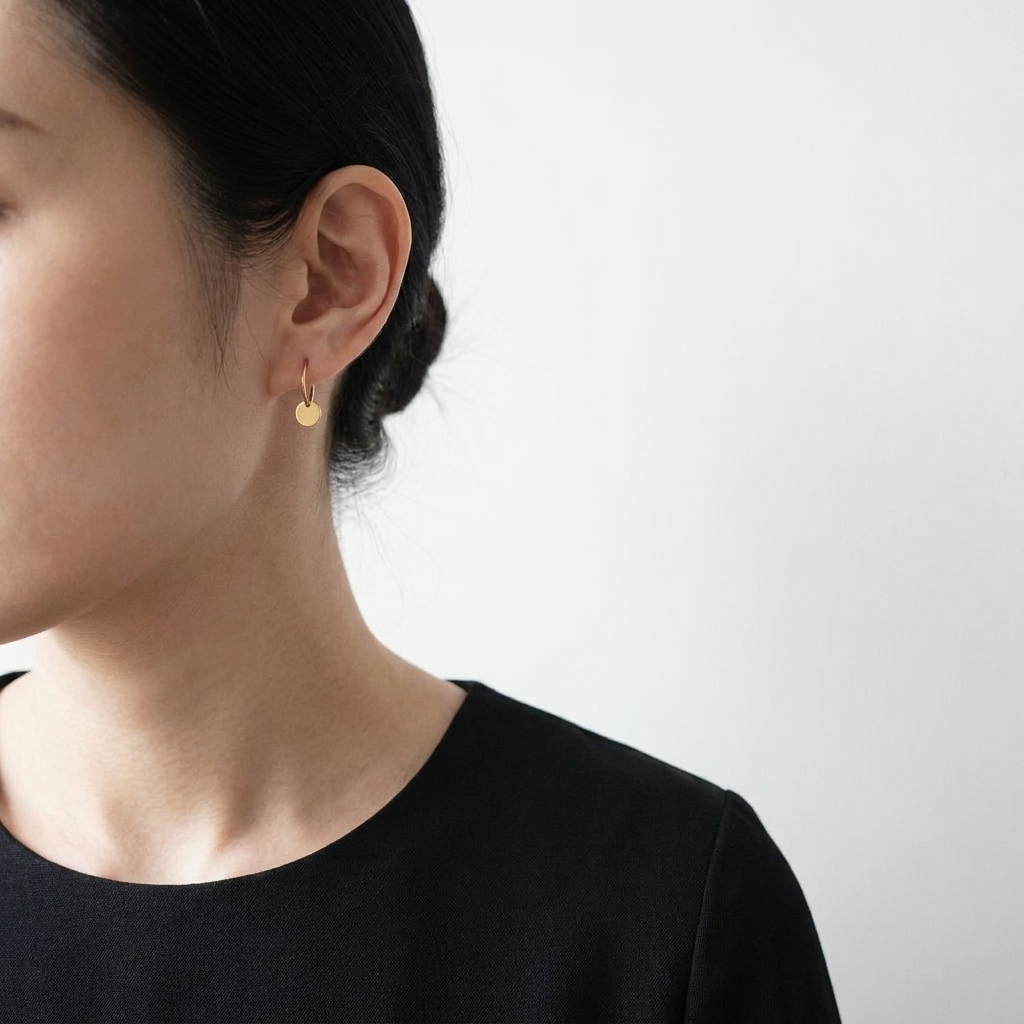 Annette Hoop Disc Earrings