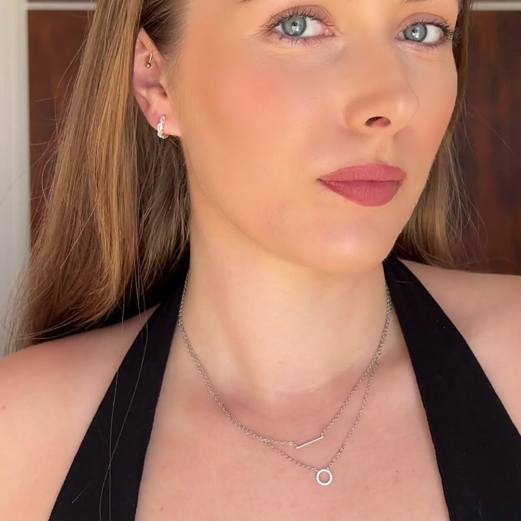 Maelle Double Chain Hoop Necklace