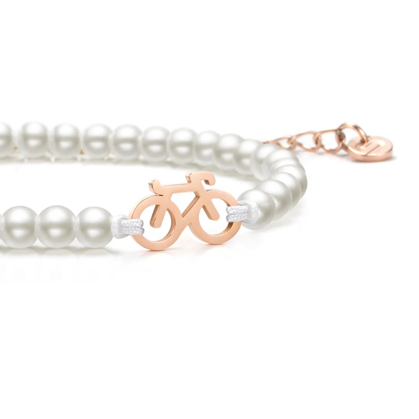Pearl Rose Bike Chain Bracelet