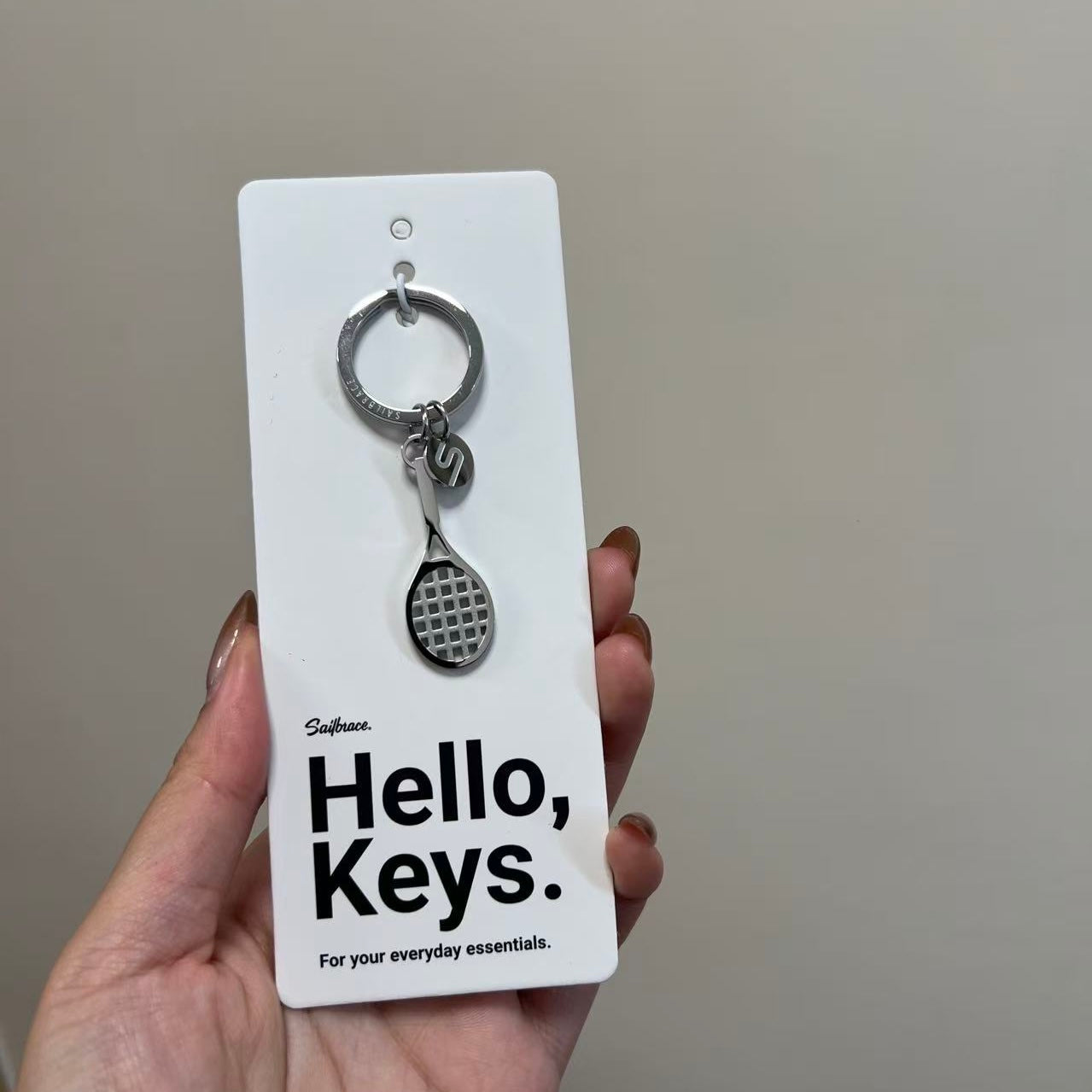 Silver Tennis Keychain