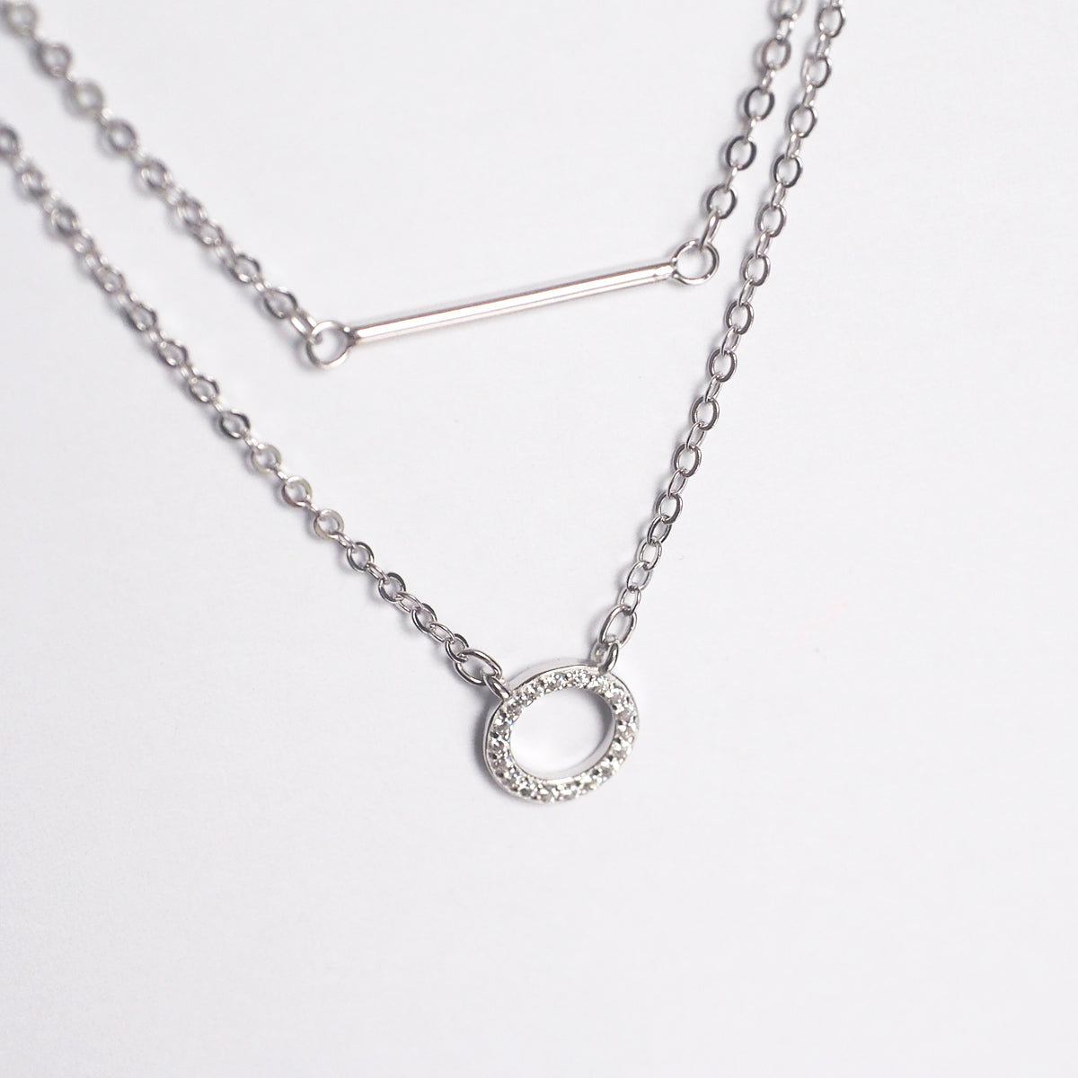 Maelle Double Chain Hoop Necklace