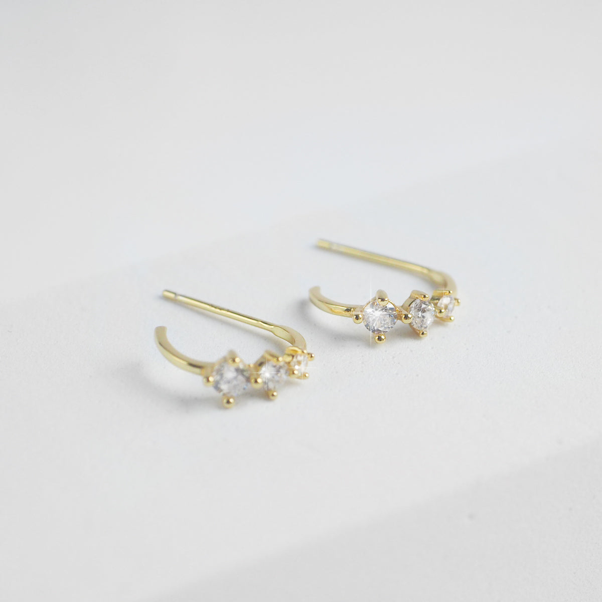 Lors Cubic Zirconia Hoop Earrings - éclater jewellery