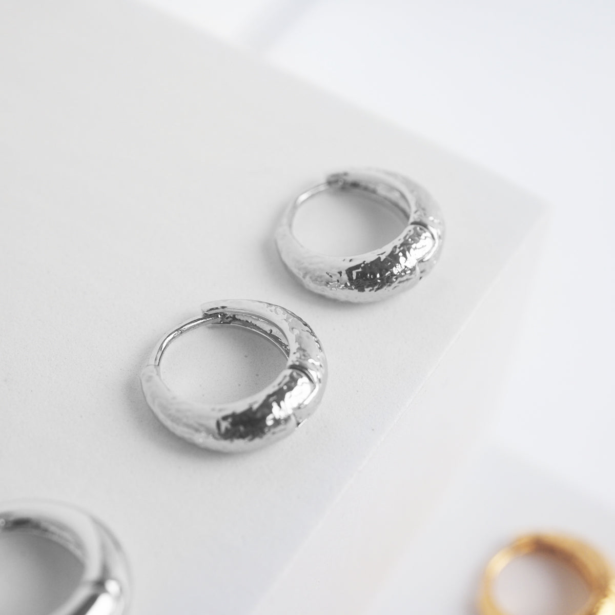 Concrete Texture Hoop Earrings