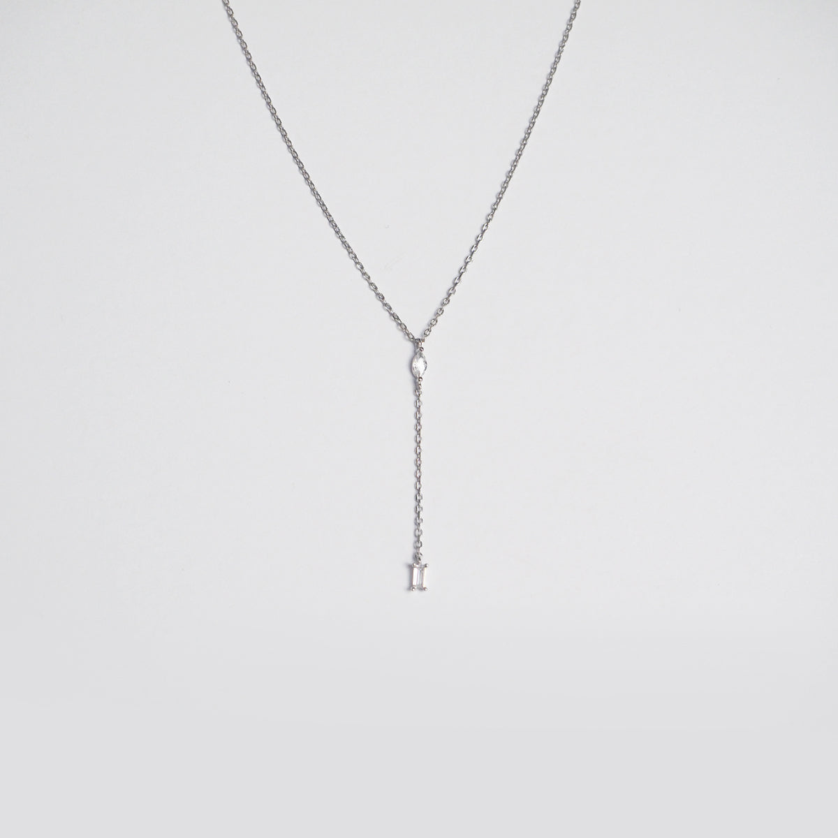 Roze Cubic Zirconia Drop Necklace